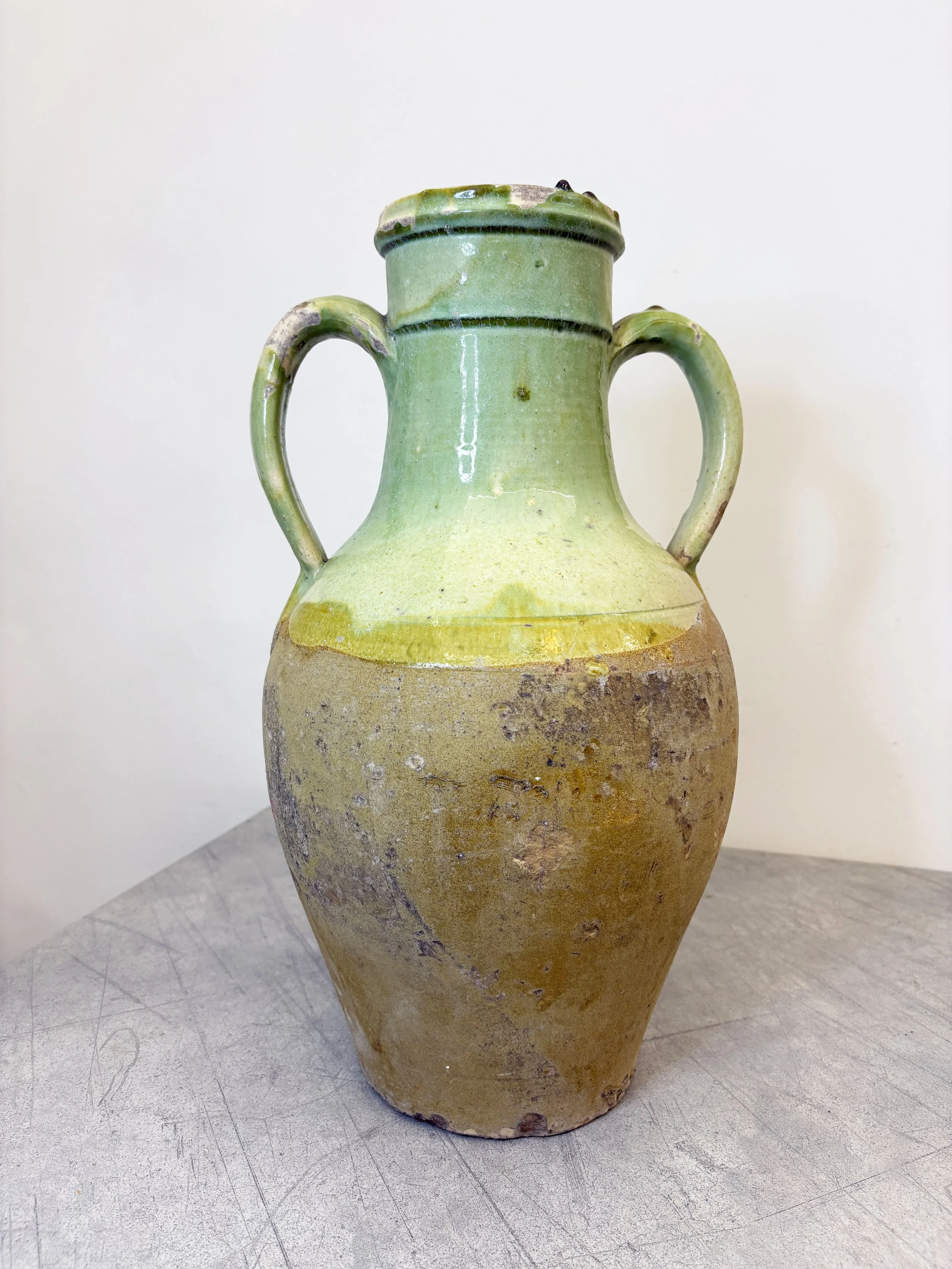 green glazed farmhouse vase Puglia