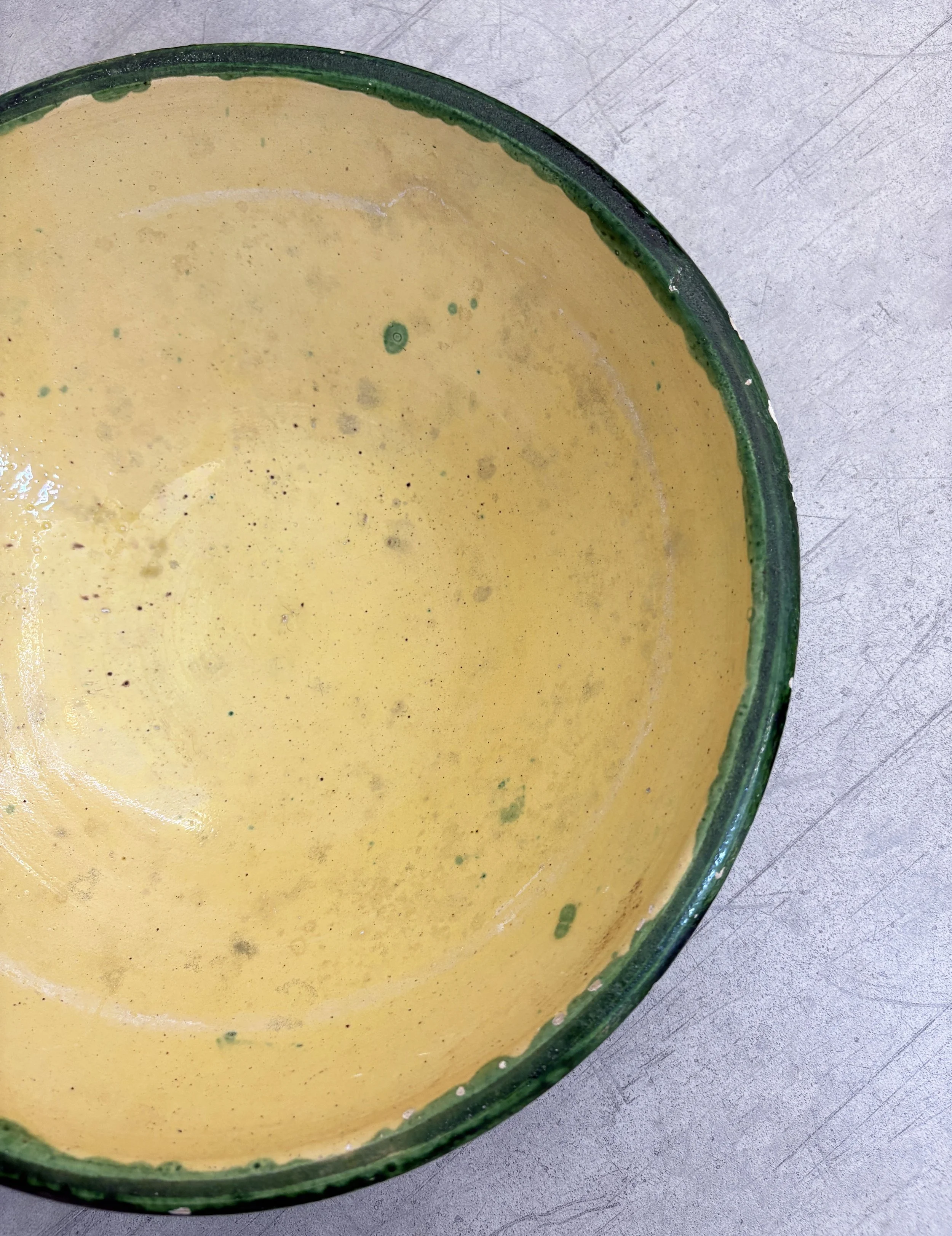 yellow and green glazed bowl Puglia