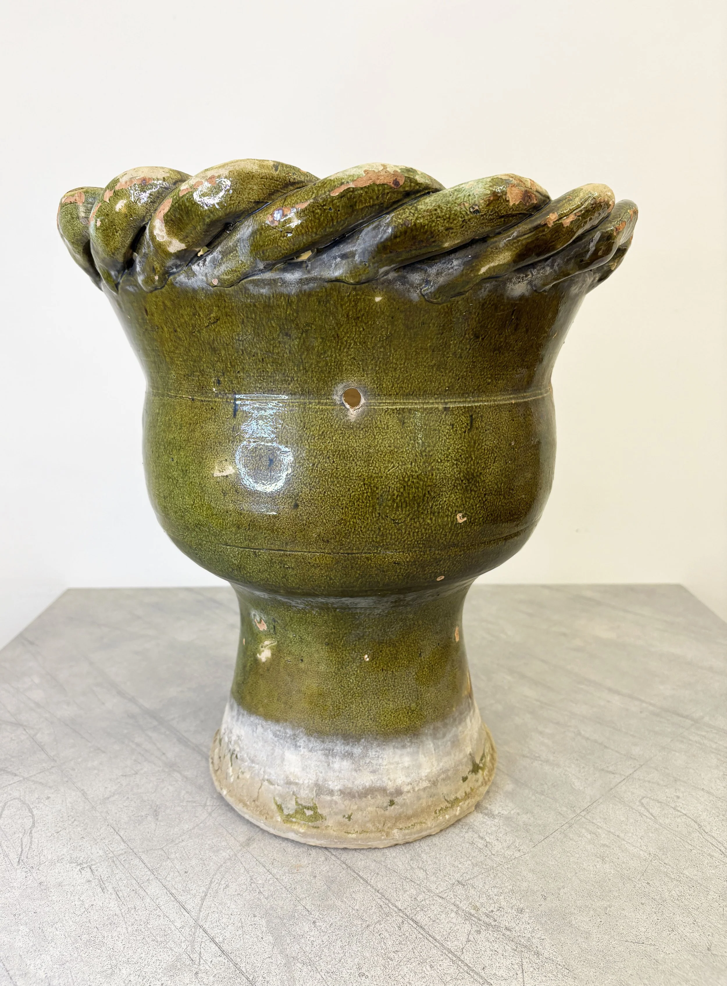 green glazed large plant pot
