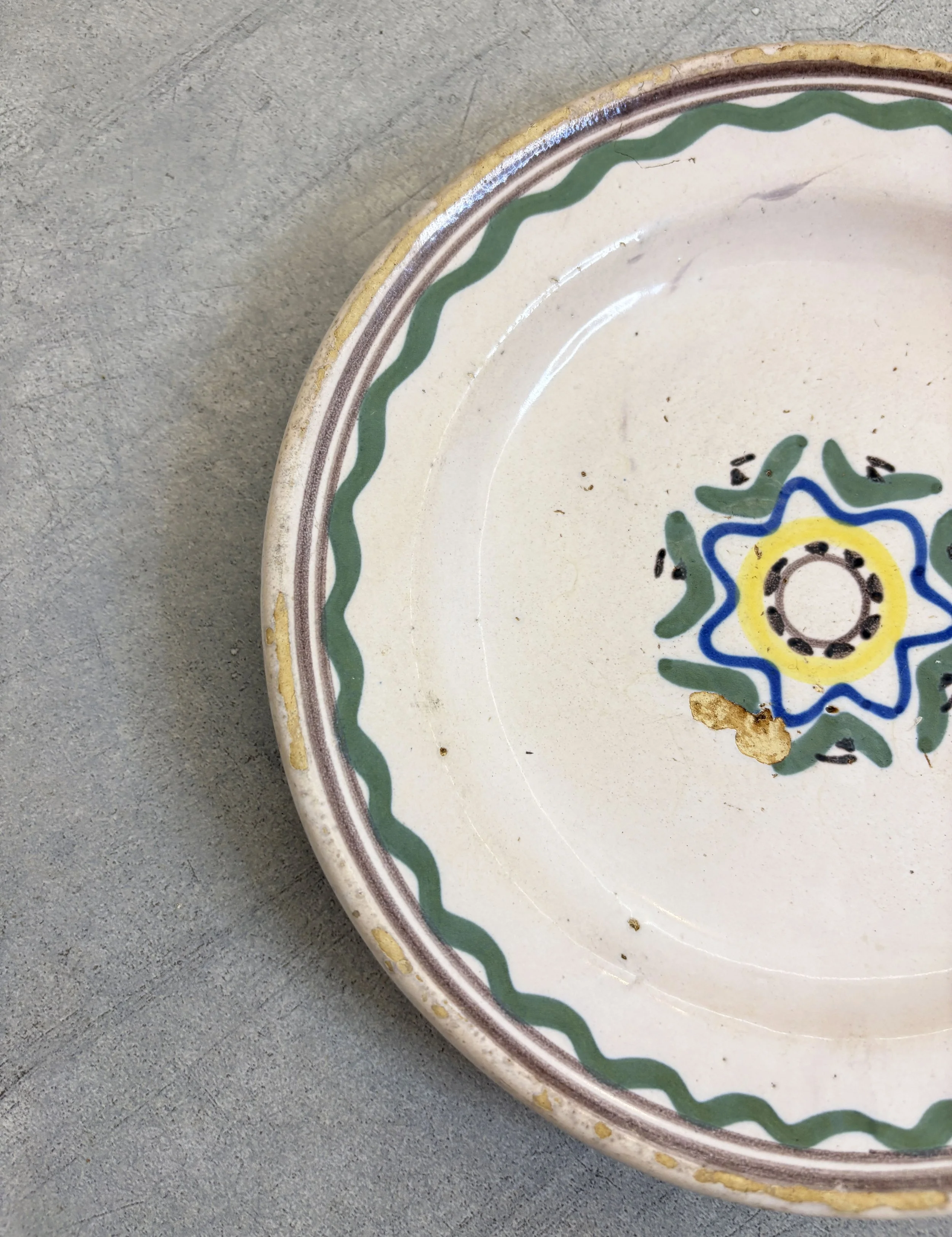 antique Italian hand painted side plate