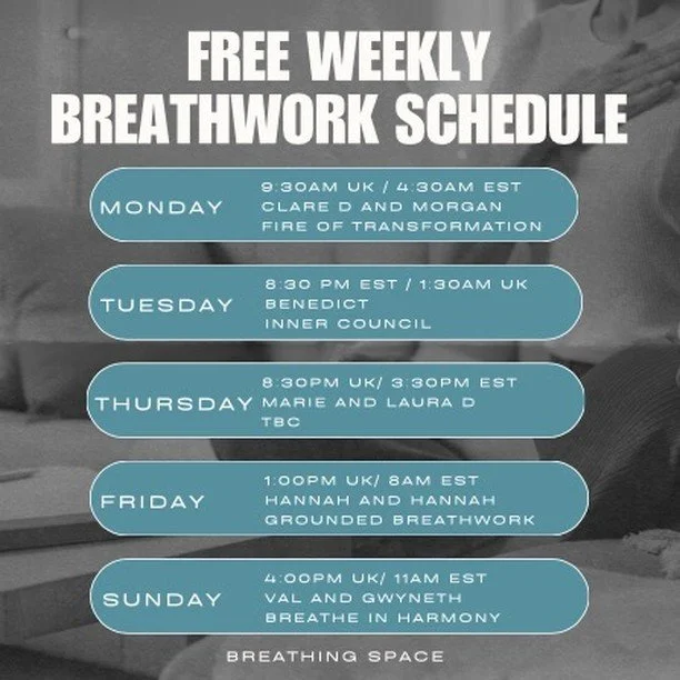 Come join us this week as we offer free Breathwork sessions to help you find balance and connect with a supportive community, all from the comfort of your home. Completely free, no strings attached!

Registration is easy &ndash; just find the Zoom li
