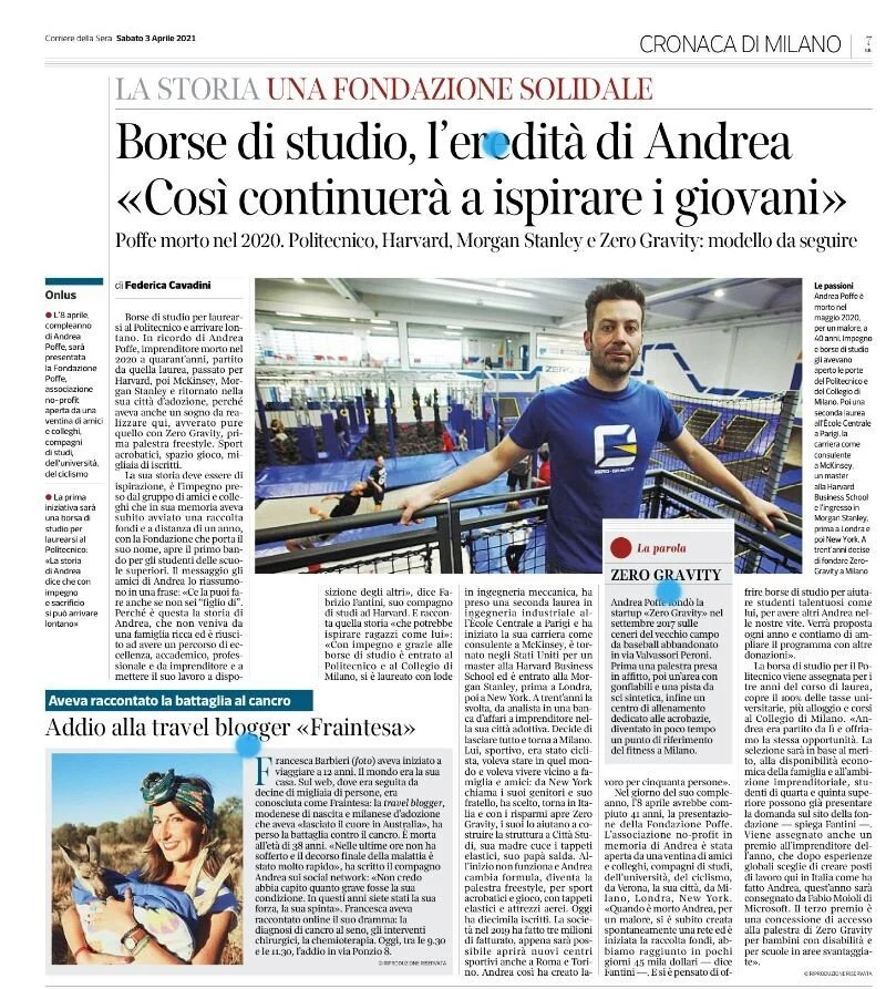 Corriere della Sera PRINT, 3 April 2021