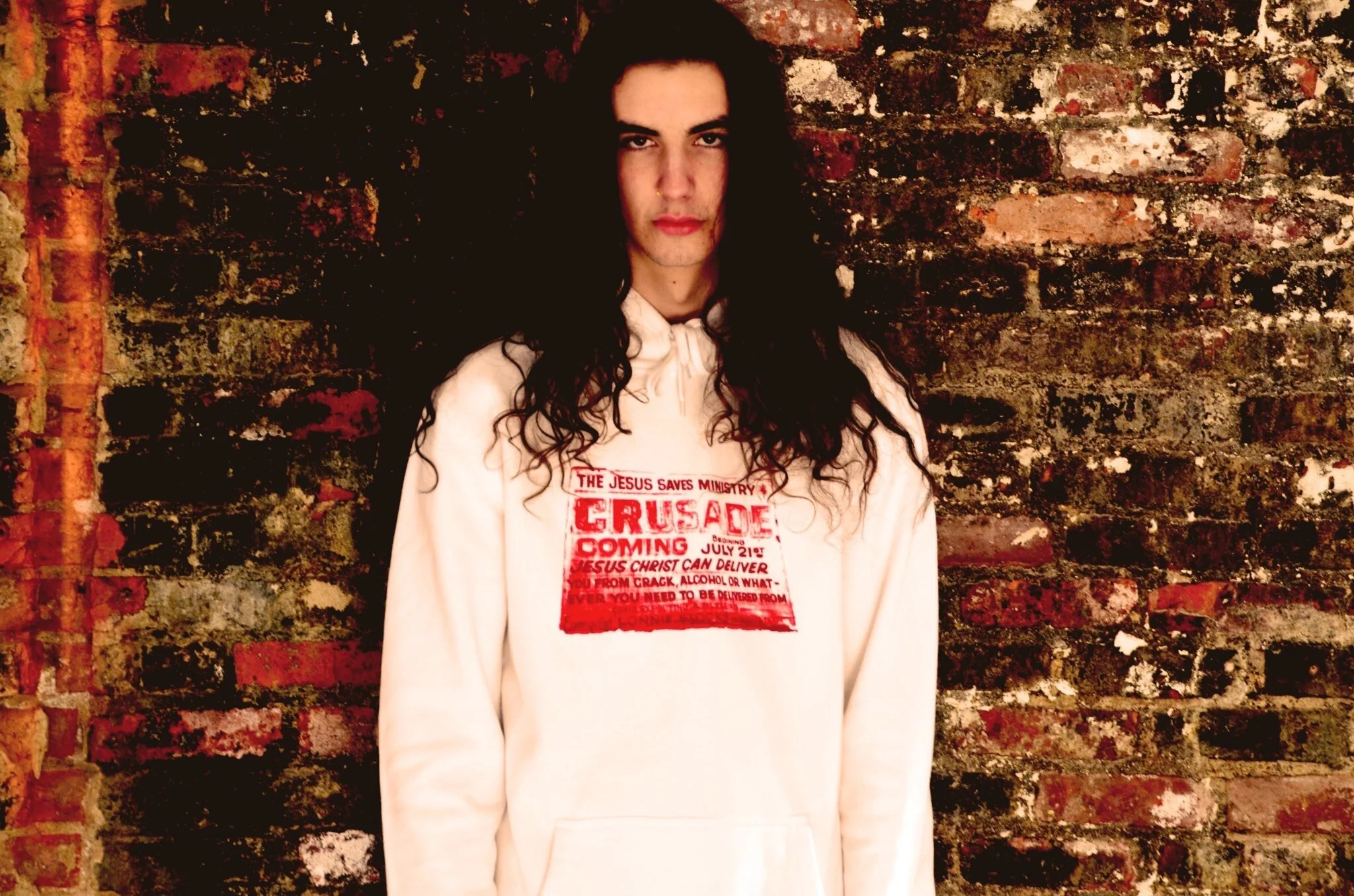 Crusades print hoodie front