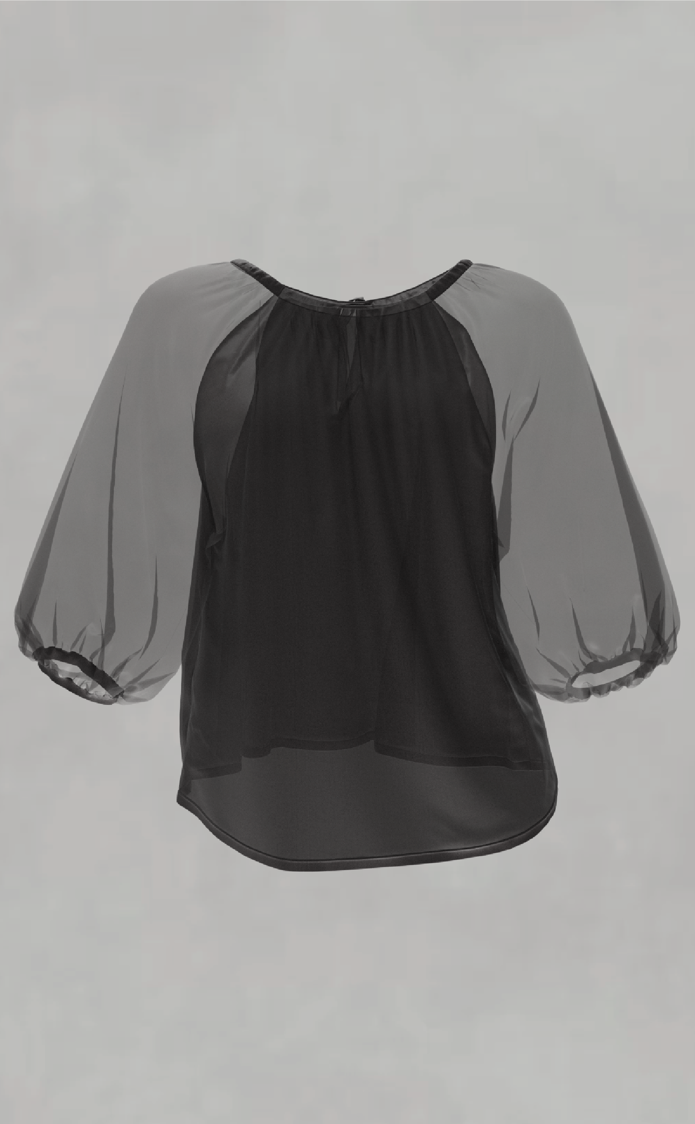 SHEER TIE-NECK BLOUSE