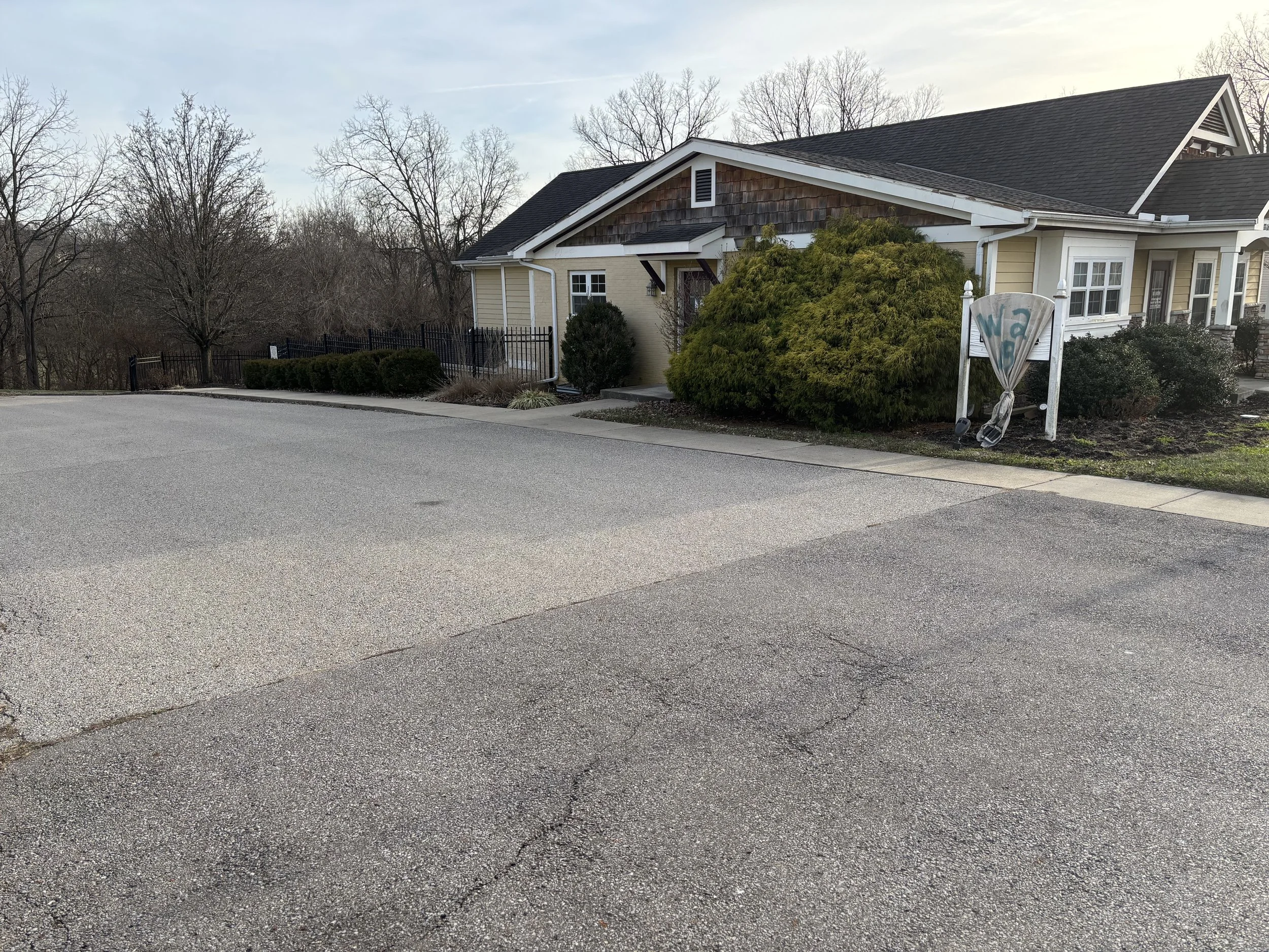 Driveway to the parking lot below! 