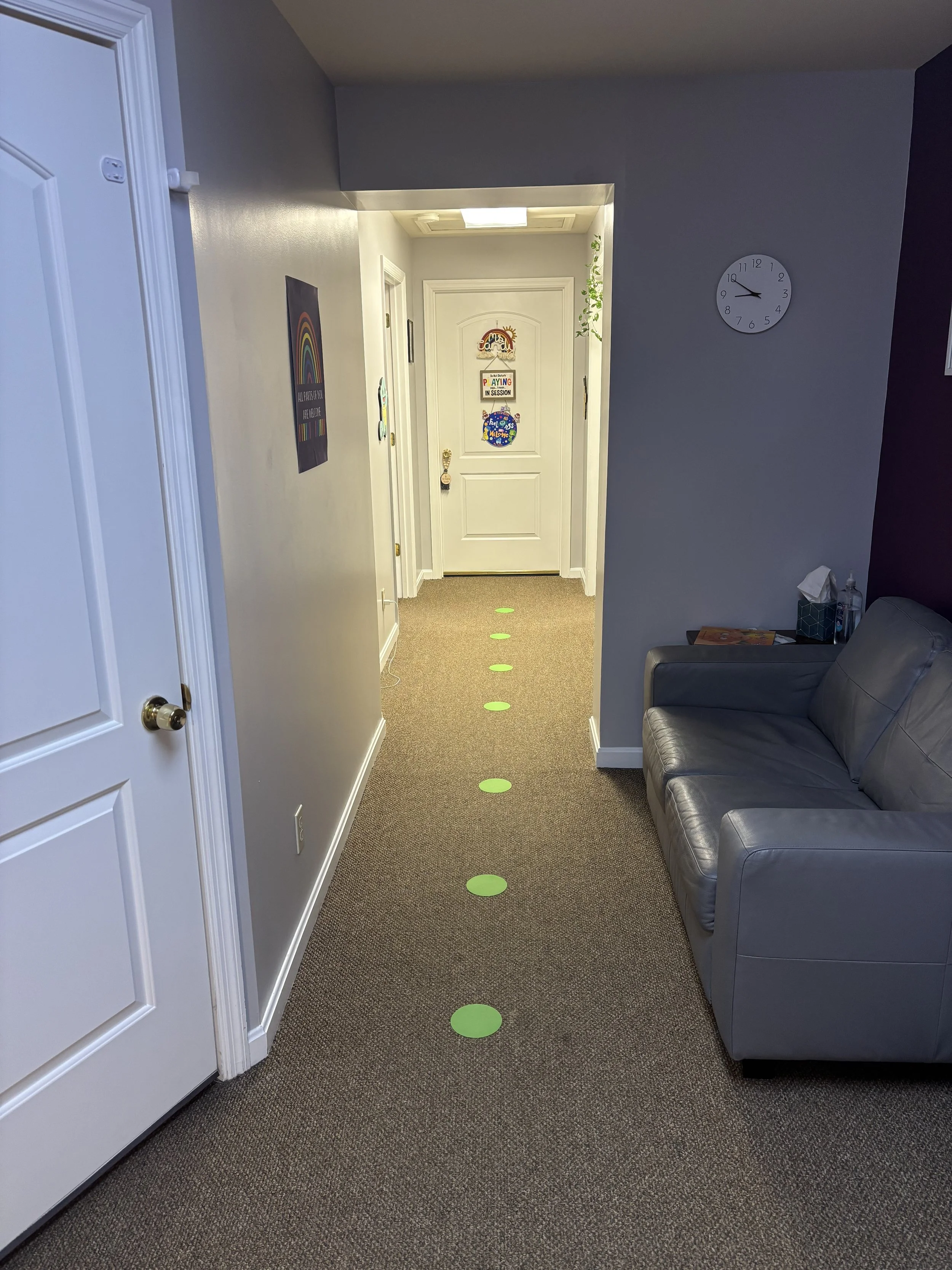 Follow the green dots to see Becca, Claire, or Candy