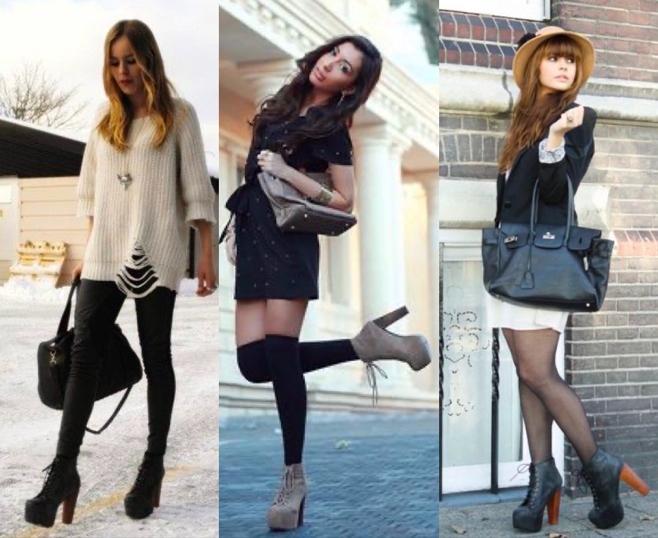  Style bloggers in Jeffrey Campbell’s cult Lita boots. 