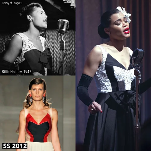 sachin and babi light blue dress The United States vs. Billie Holiday (2021) French movie poster main image 0