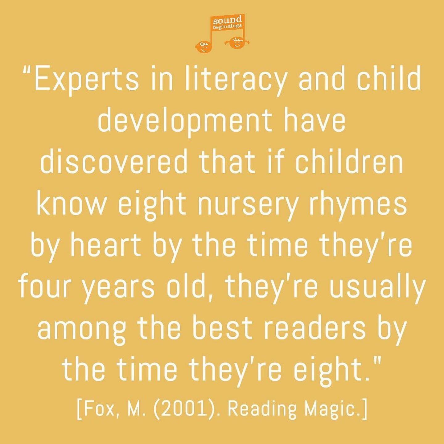 #Repost @miss.shannon.music
・・・
Did you know this?? 🤯 We learn a LOT of nursery rhymes as part of the Sound Beginnings cirriculum - there are so many benefits for little brains! Whether you did one or both semesters this year, your little learners a