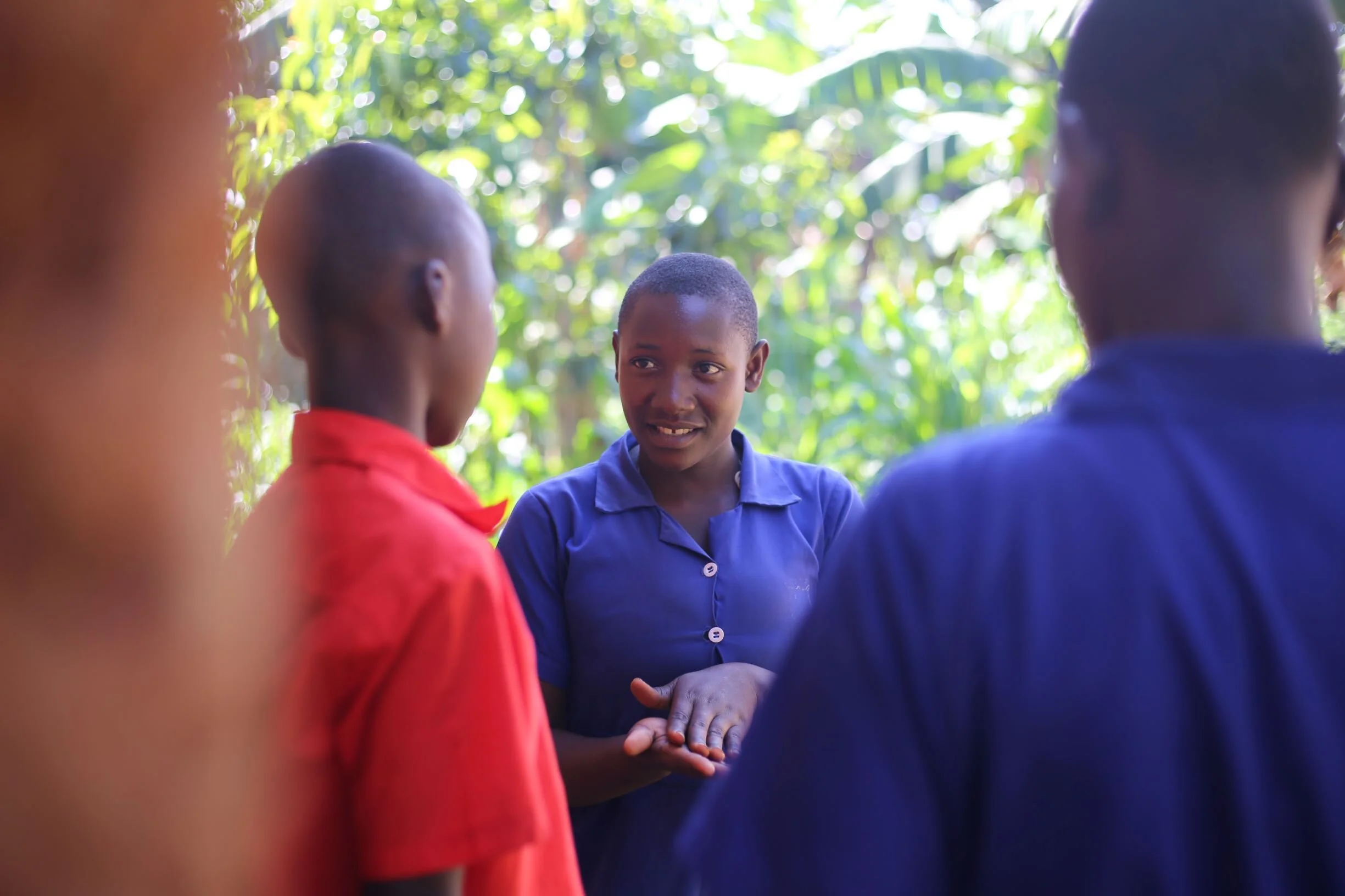 A school student taking part in Restless Development's Get Up Speak Out project which trains young people in Sexual and Reproductive Health Rights, Jinja, Uganda (via Restless Development)
