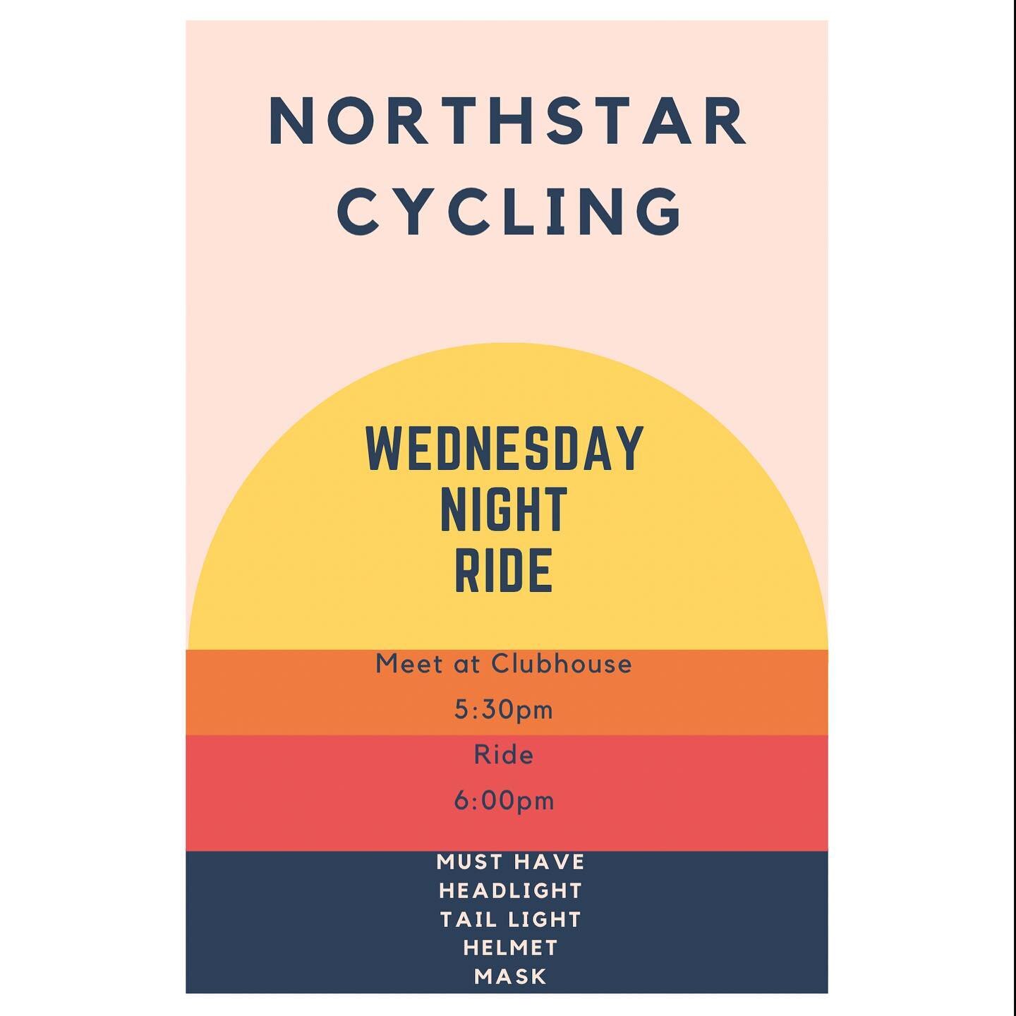 Come get this work!! Wednesday night ride! Fast paced, you might get dropped! Push yourself! Let&rsquo;s go!!! #northstarcycling