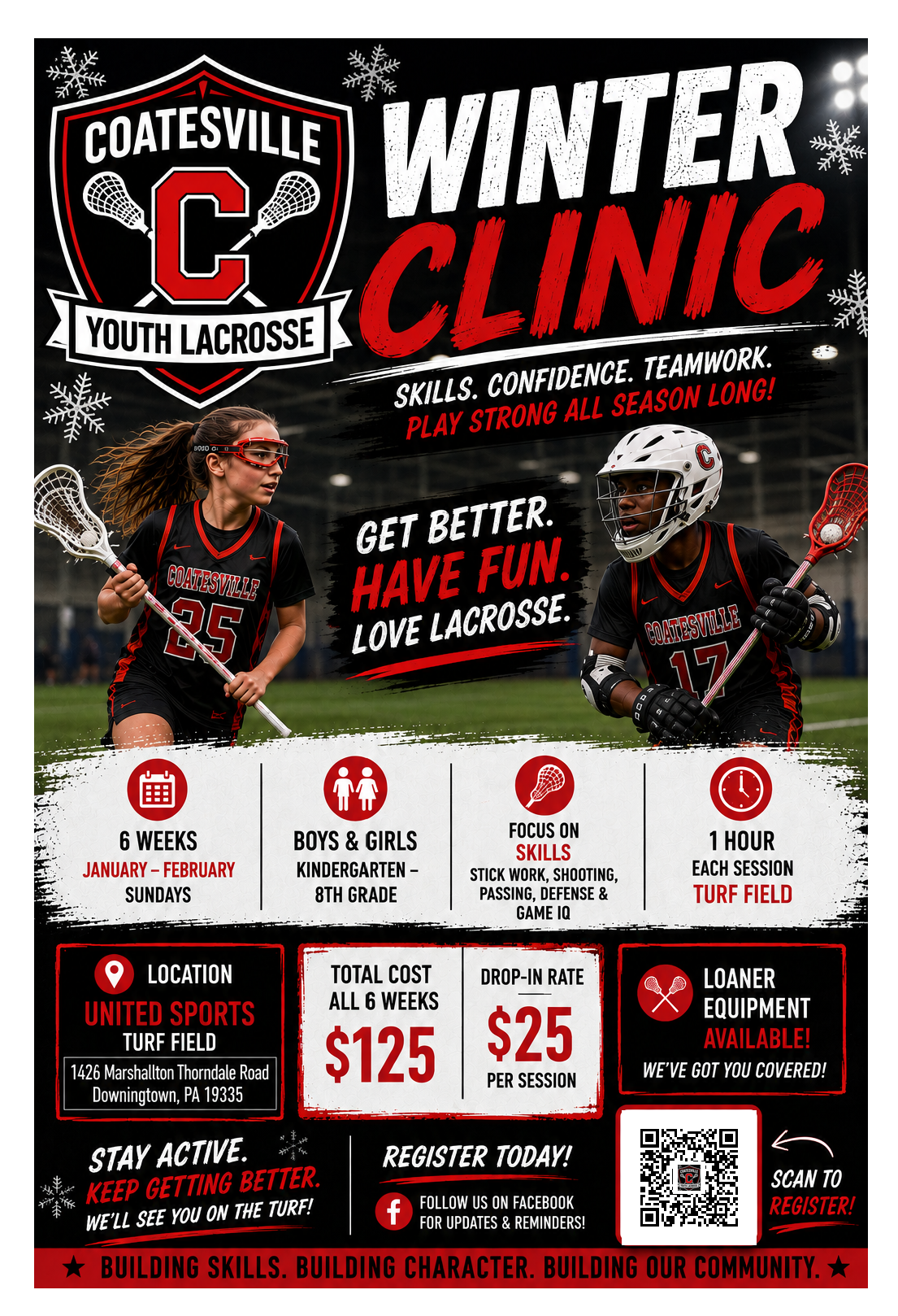 Coatesville Youth Lacrosse Winter 2027 Training Sessions