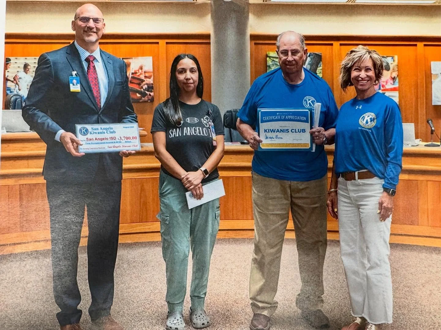 With funds from an anonymous member&hellip;.The San Angelo Kiwanis Club was proud to assist in the mandate of House Bill 549 requiring public schools to have at lease one airway clearance device (used for choking emergencies) available on each campus