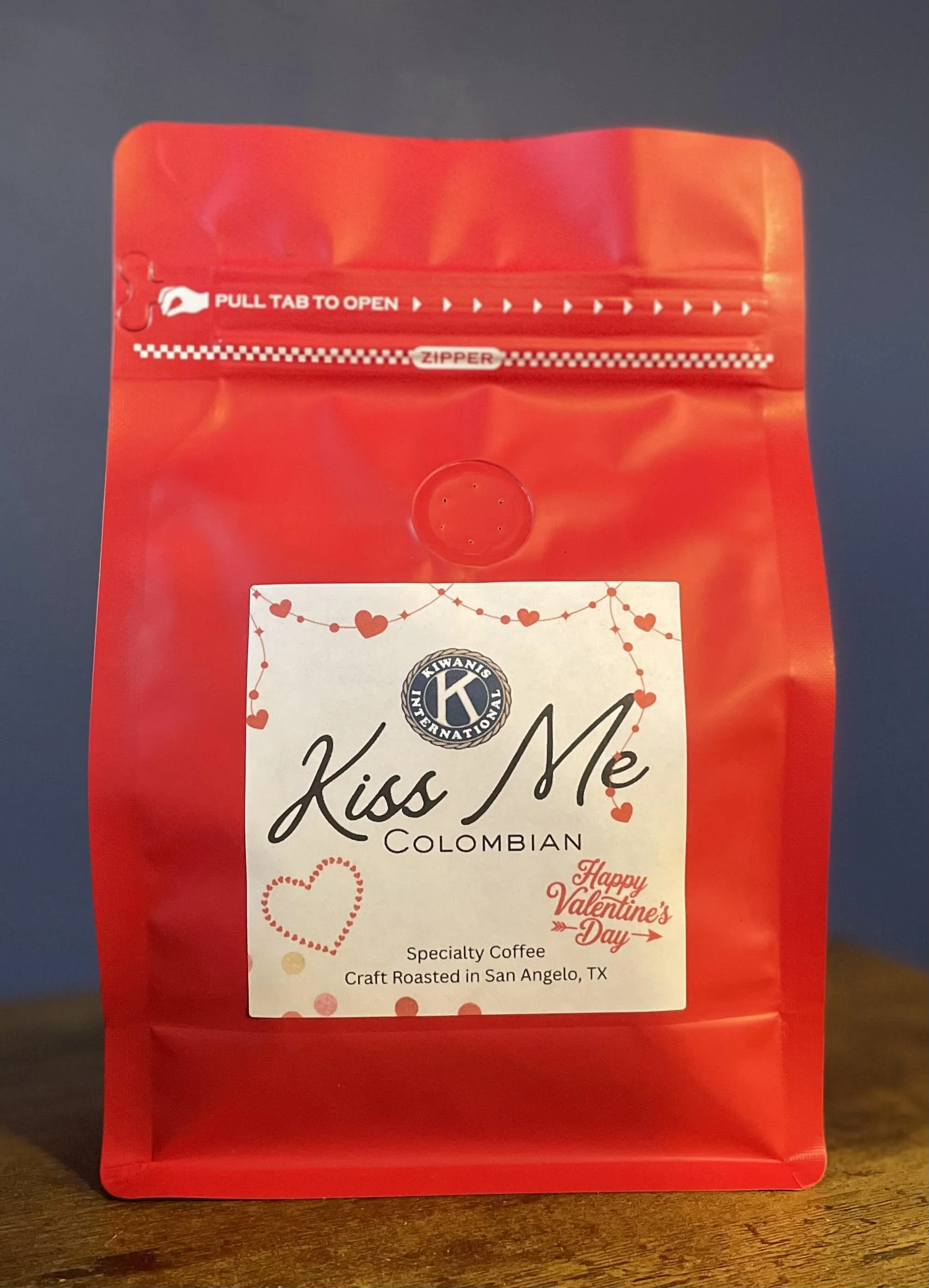 NEW! Kiwanis Colombian "Kiss Me" Coffee - 8 oz.