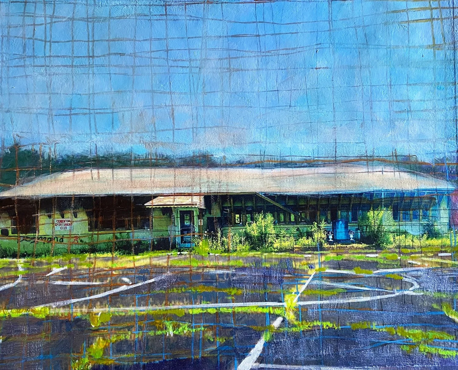 Susan Barrett "Cementon, Netted", mixed media, 10" x 15", 2026, $900