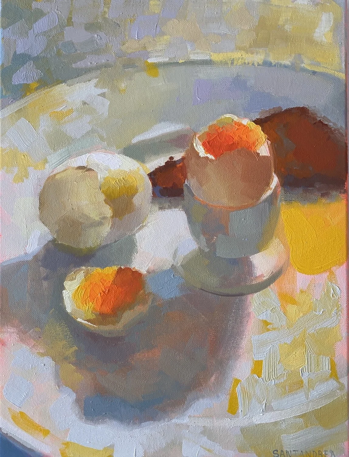 Ellis Sant’Andrea “Soft Morning Angled View”, oil, 16" x 20", 2026, $1,800