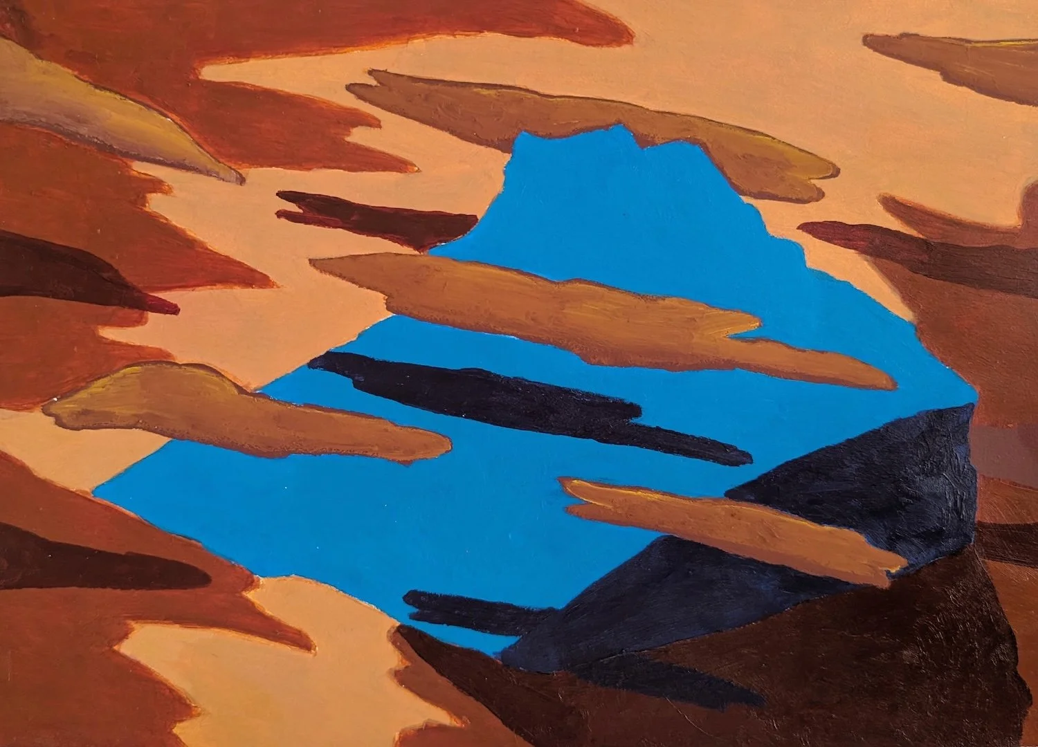 Andrew Traub "Fresh Water Mirage Cake", acrylic on paper, 9" x 12", 2026, $500