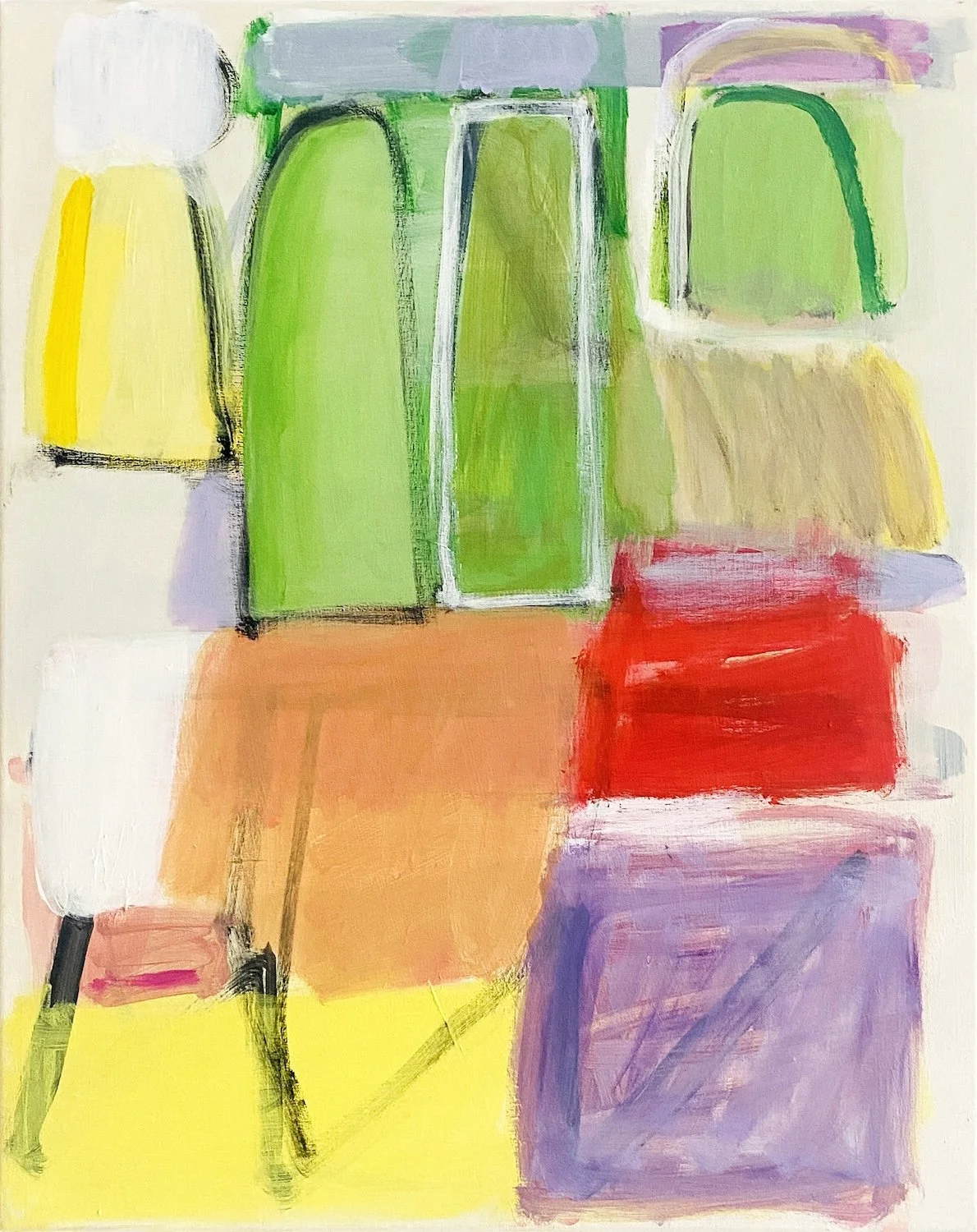 Laura Basterra-Sanz "Between July and August", acrylic on canvas, 19" x 16", 2025, $1,500