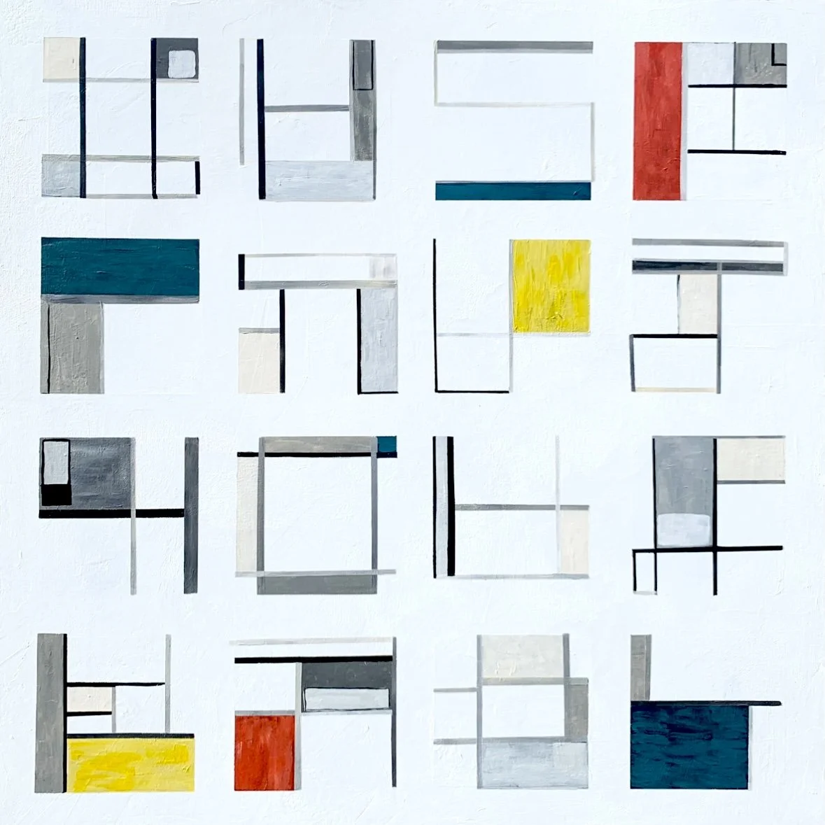 Emma Irwin "Quadrants", acrylic on canvas, 36" x 36", 2024, $1,800