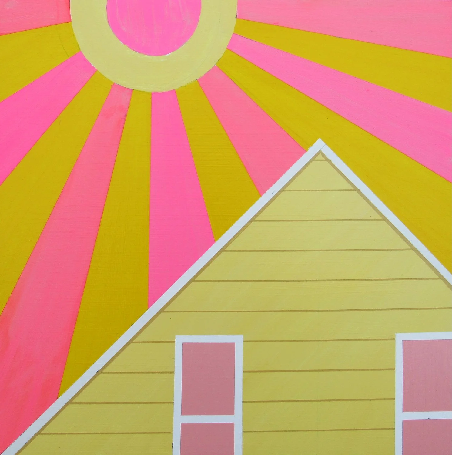 Diane Pribojan "Sunrays", acrylic, 12" x 12", 2026, $200
