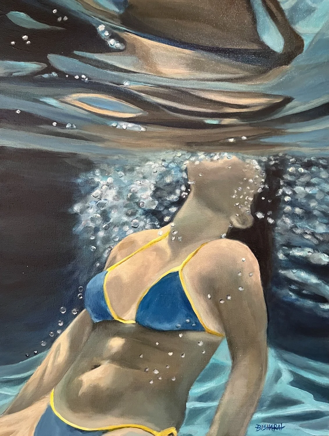 Dawn Bisharat "One Breath", acrylic, 36" x 24", 2023, NFS