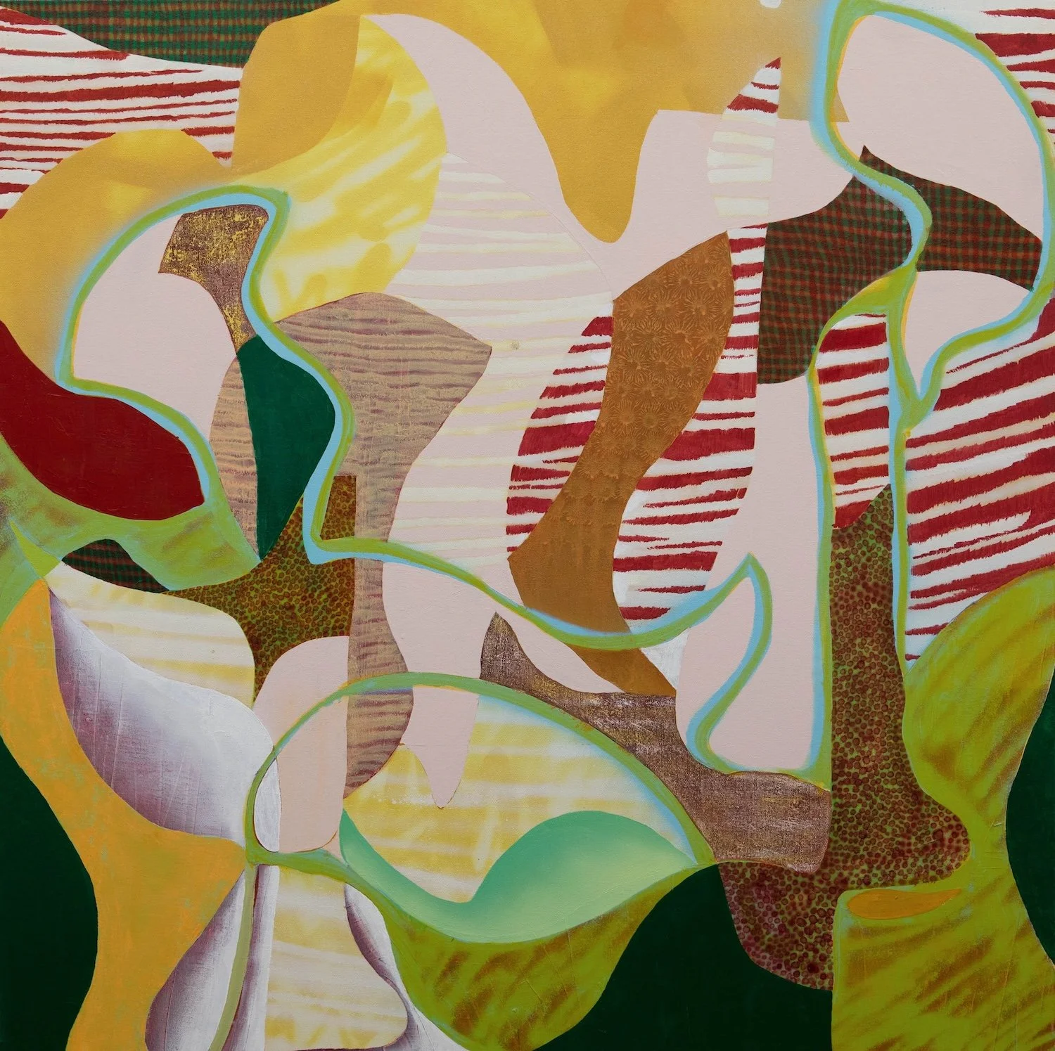 Noah Schmitz "Acid-Tongued Autumn", oil and acrylic on canvas, 36" x 36", 2025, $3,500