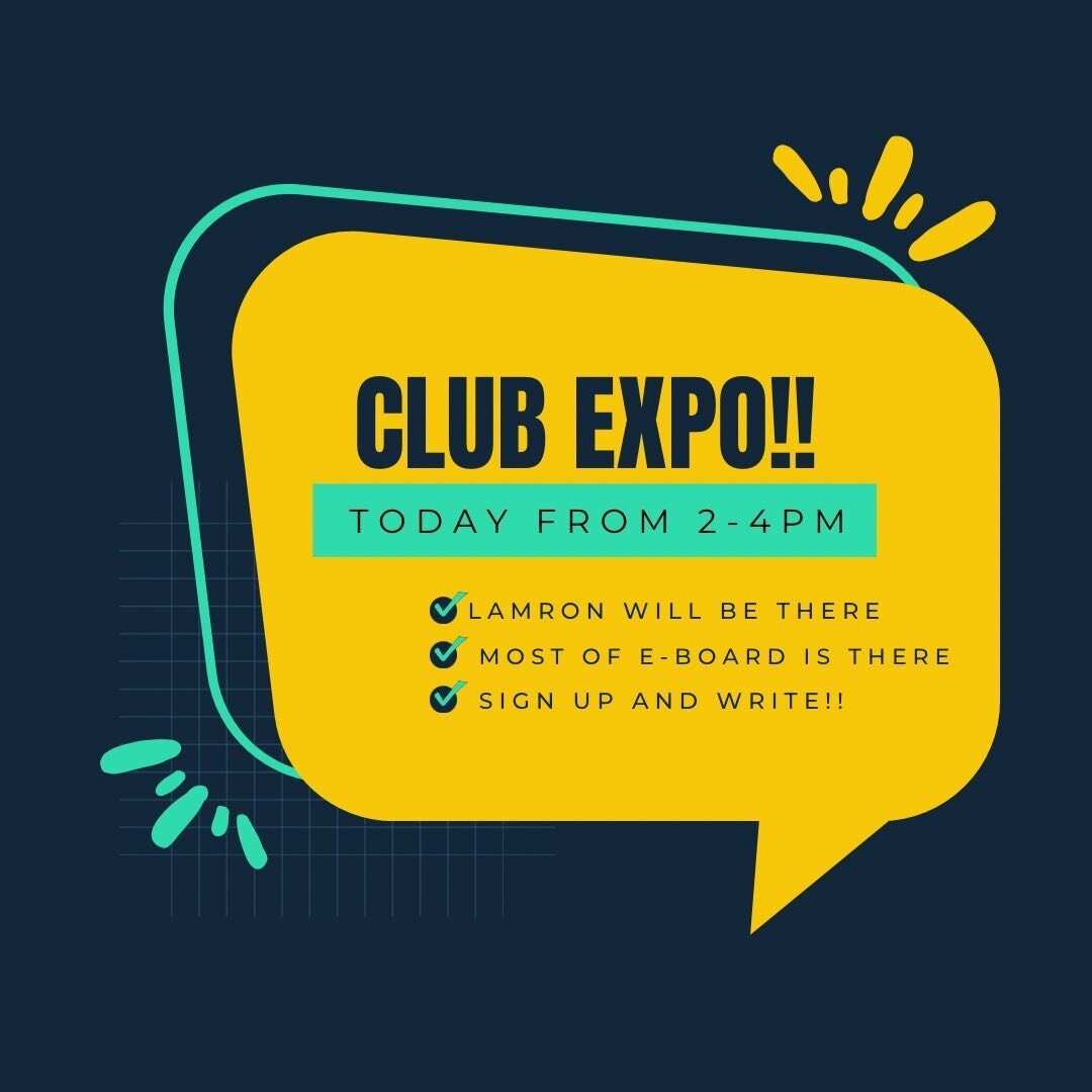 The sun is shining!! The club expo is today&hellip;the club expo is today?! We better see all you avid writers there 😁