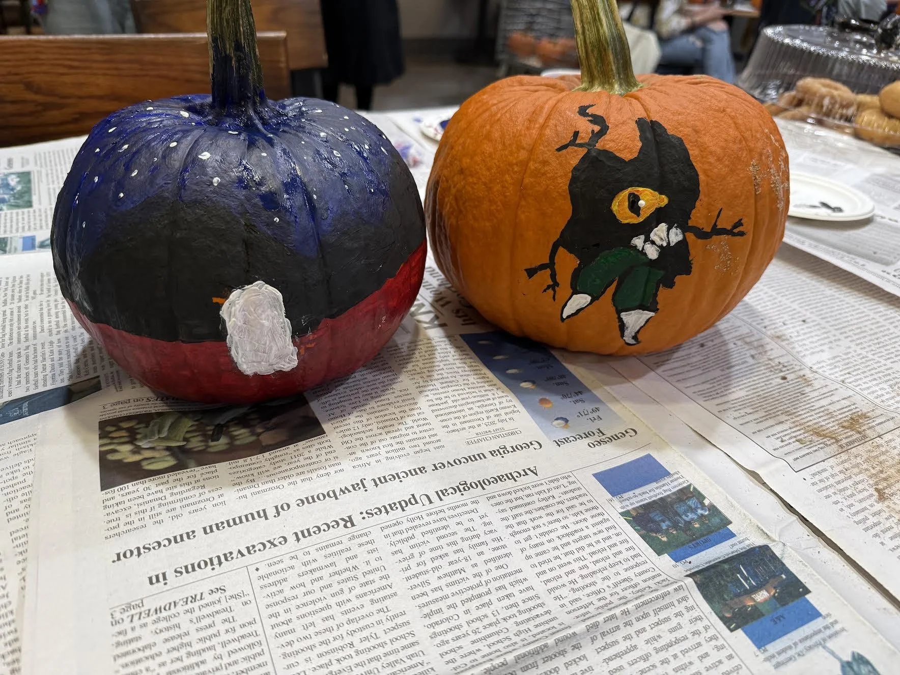 Painting pumpkins at the College Union!