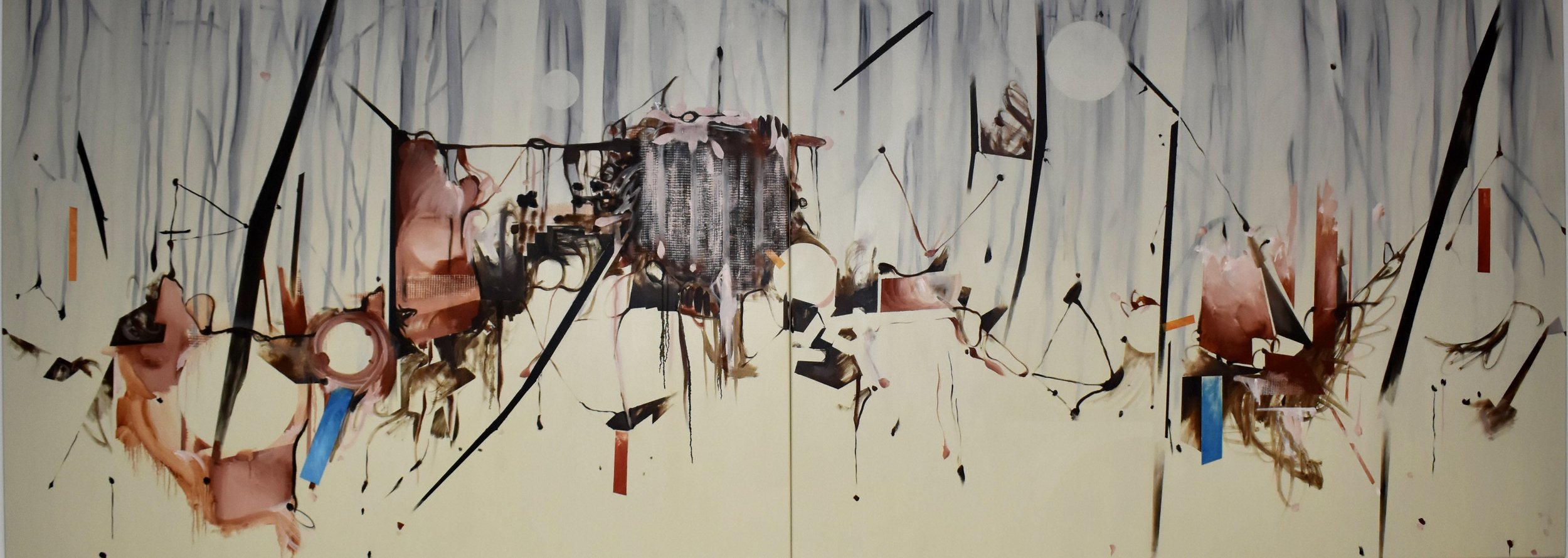 Intimate Immensity #7 (2024), oil and acrylic on canvas 300 x 110 cm