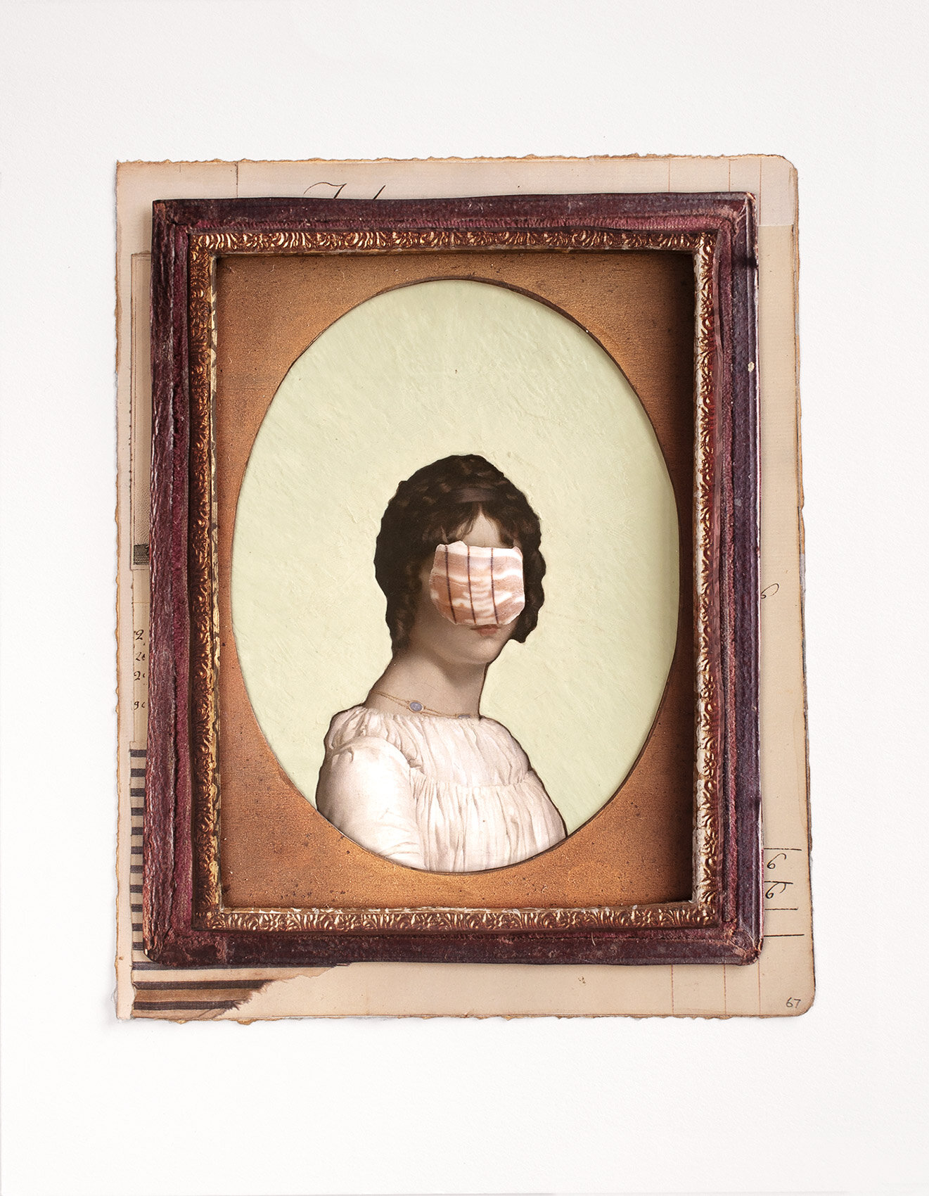 ered portrait of woman in a frame