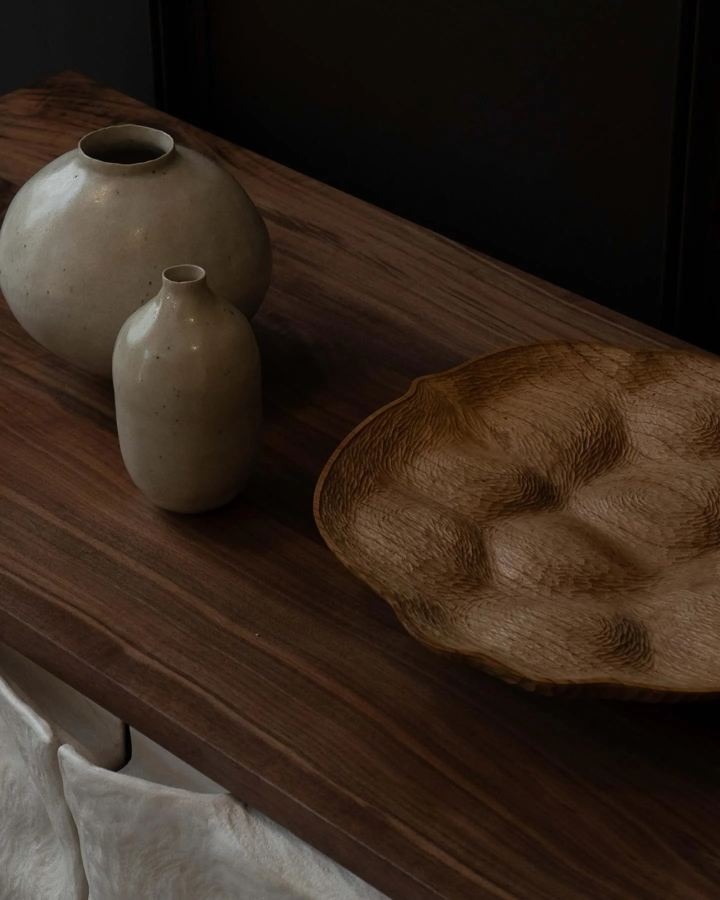 From last month&rsquo;s show at Paris Design Week represented by @lalune.galerie alongside some of my favourite designers and artisans. A feast for the senses 🤎 

#handbuiltceramics #slowmade