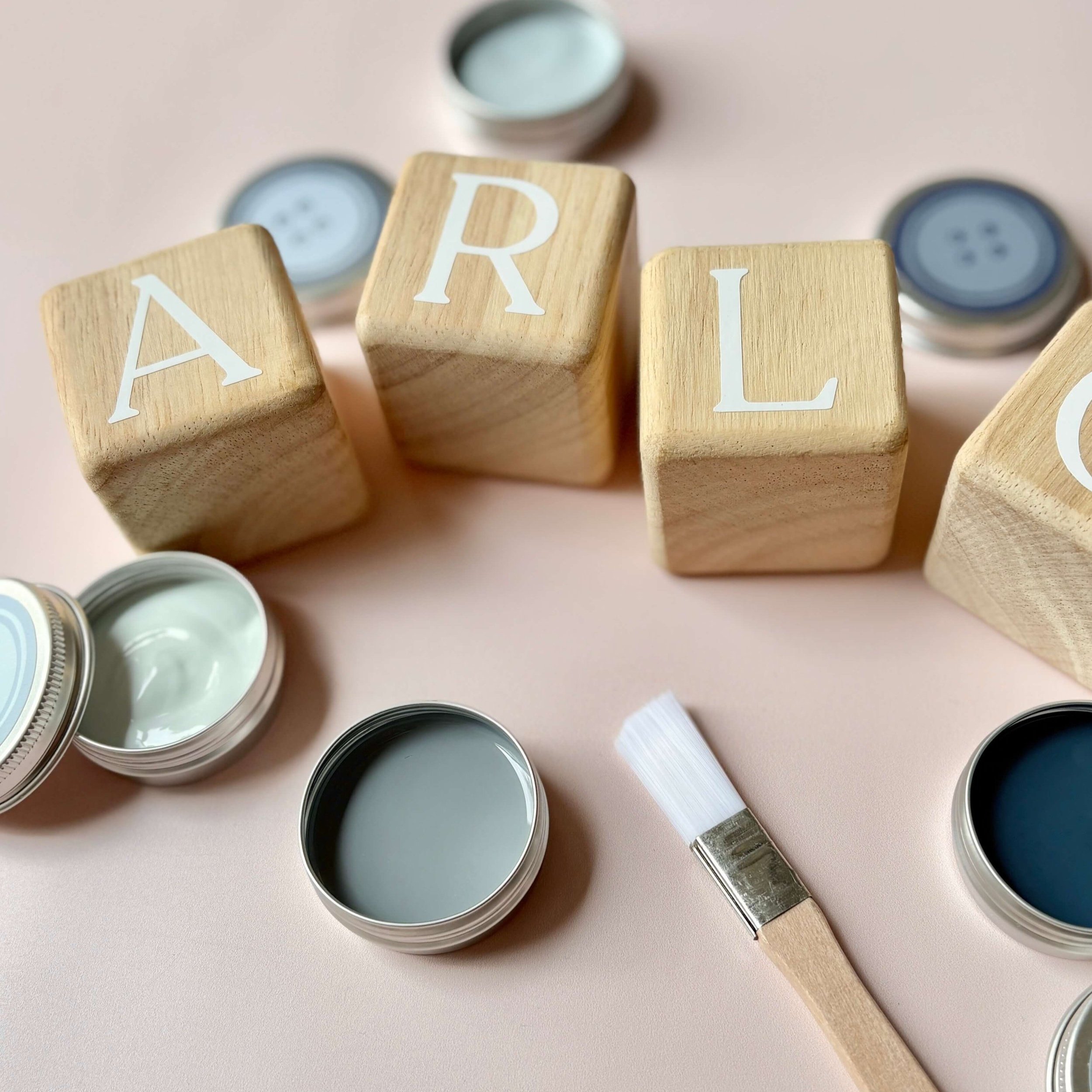 how to make wooden baby name blocks for nursery shelf decor