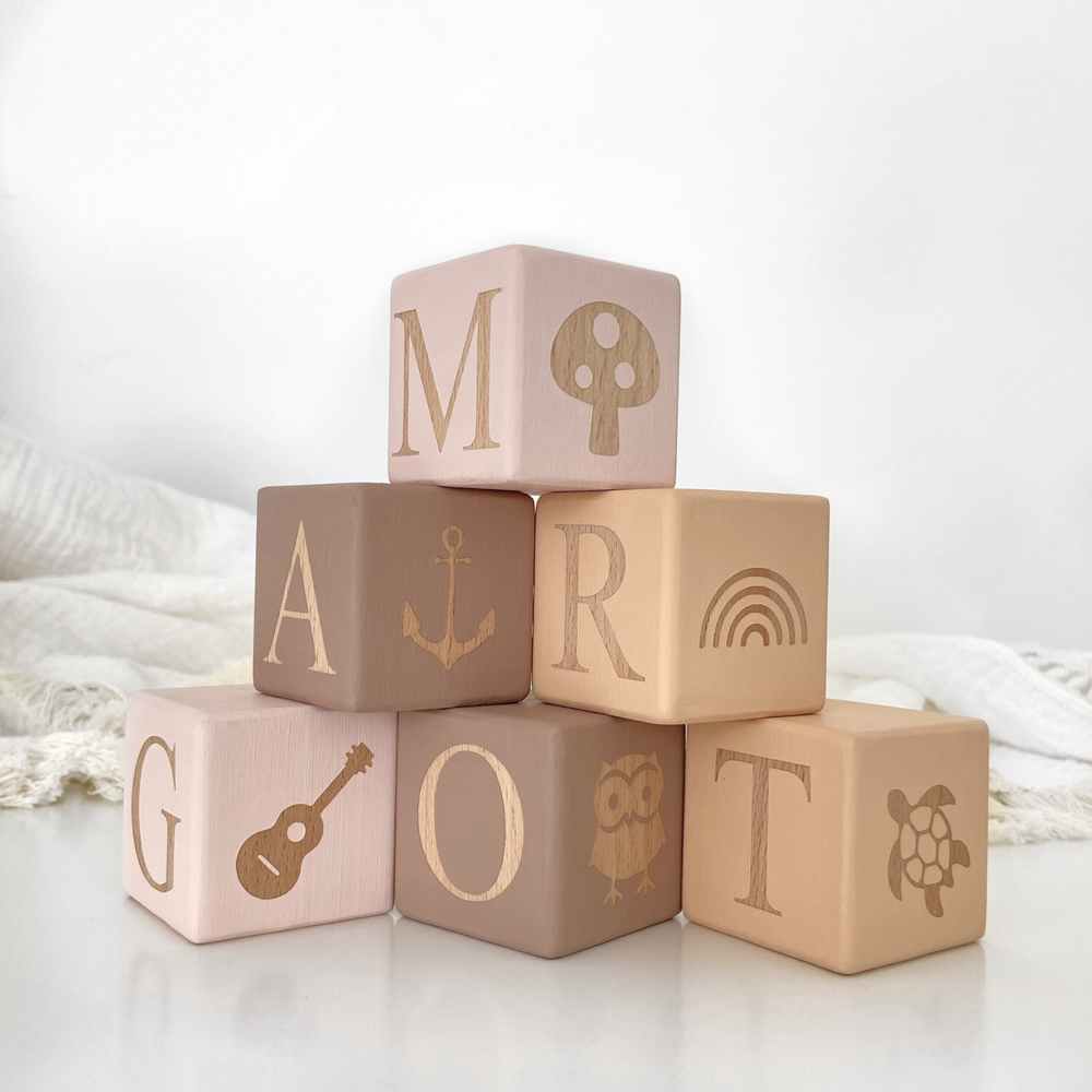 Personalized Wooden Baby Name Blocks And Personalized Newborn Baby Gift – GWD Kids