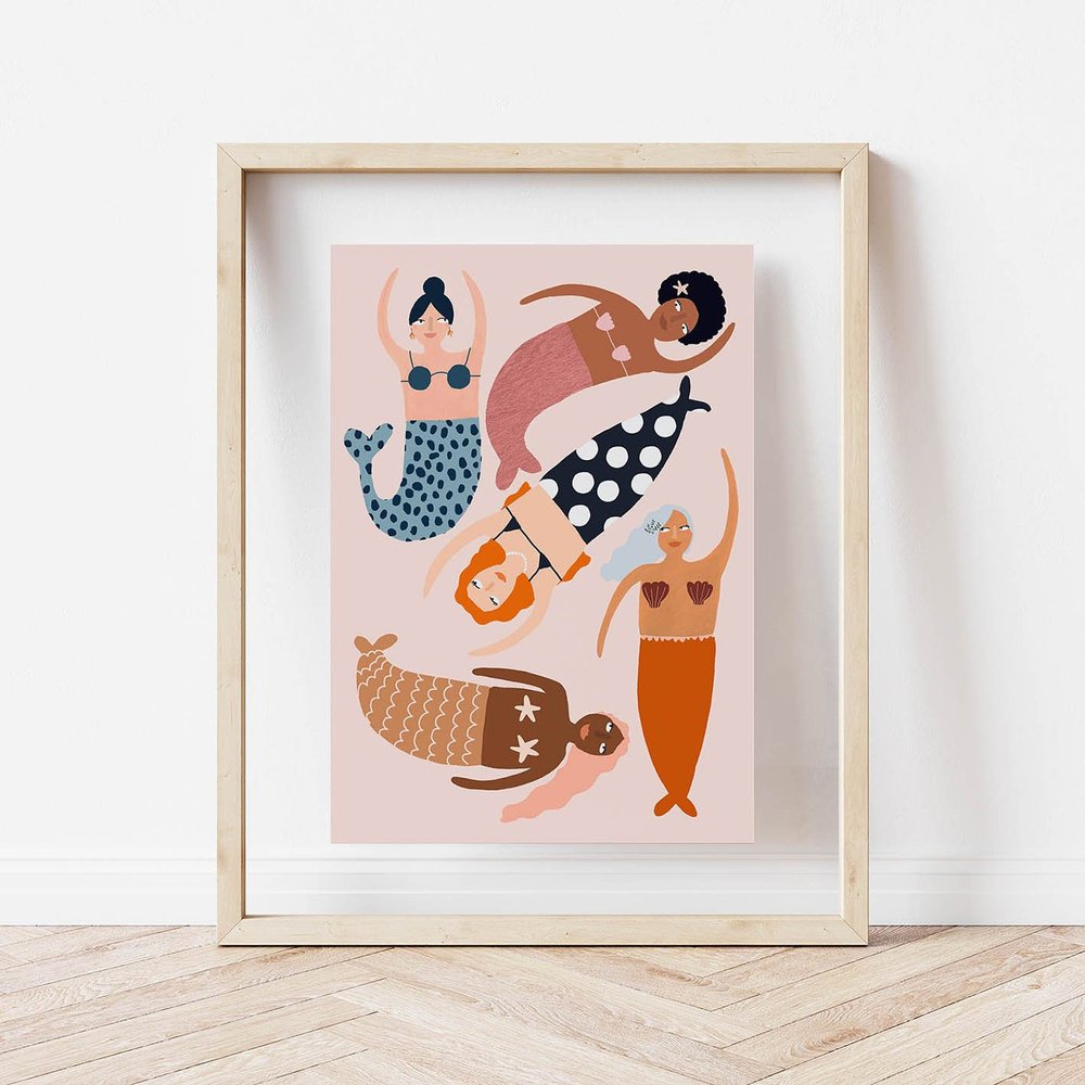 Mermaids Poster — Little Berry Button
