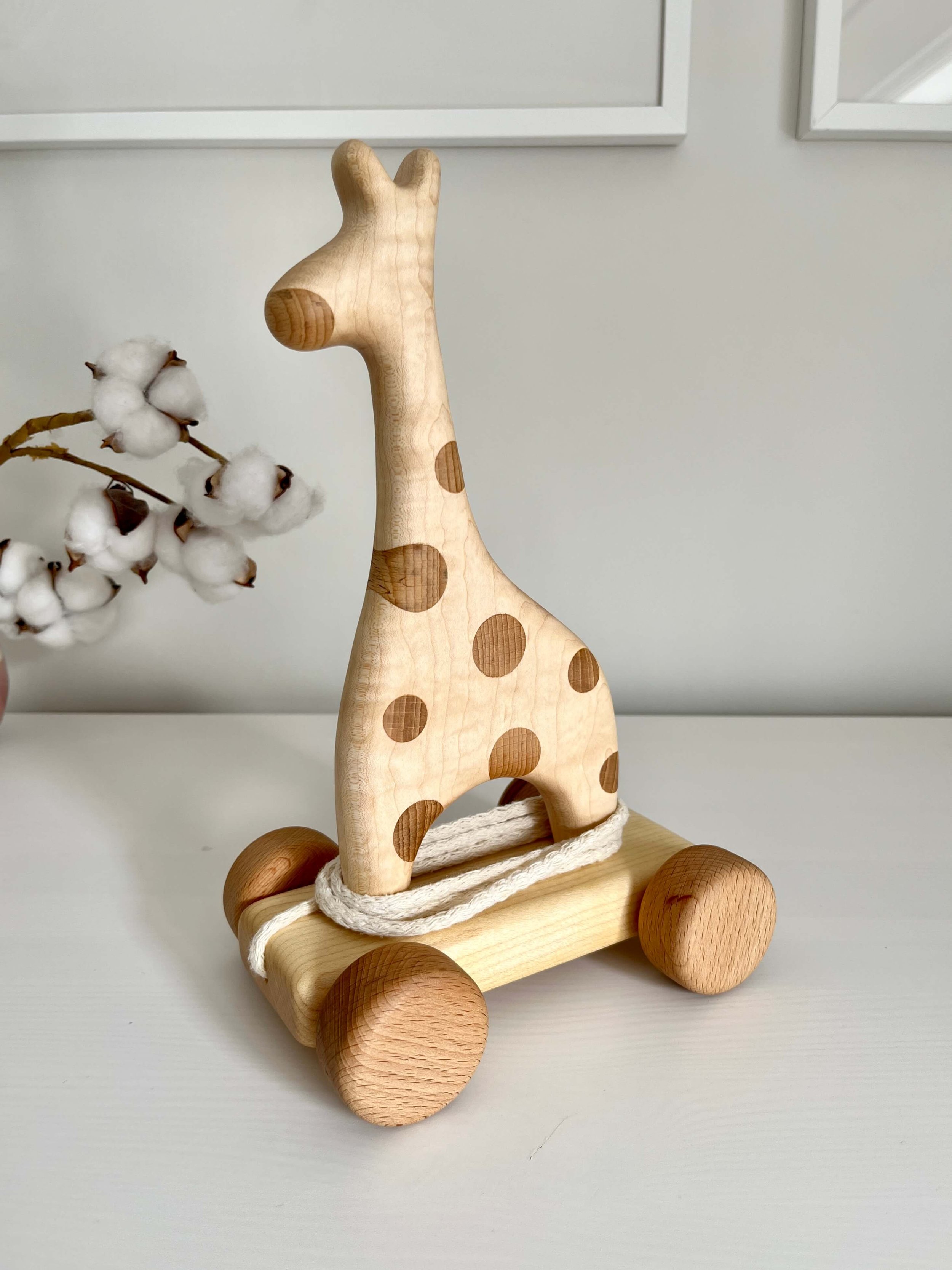 Imperfectly Perfect Wooden Pull Along Giraffe