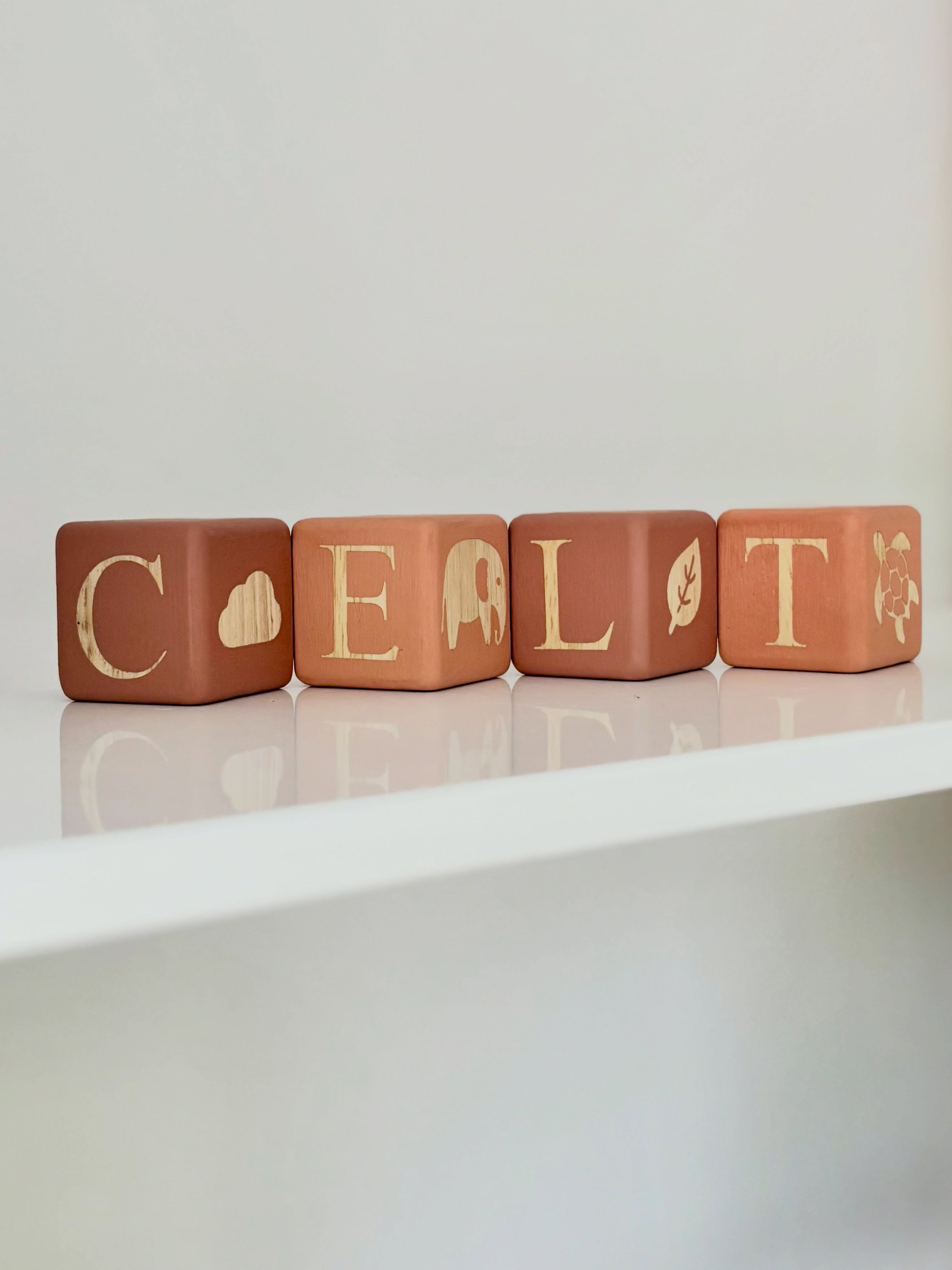 What a fabulous name! This one deserves a strong position on the grid 💖 Simple and elegant colour way in Terracotta and Starfish. 
Adding illustrations to your name blocks gives an extra level of detail. 

#nameblocks #newbabygift #babyshower #nurse