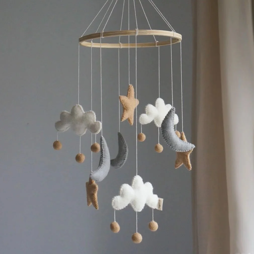 Hanging Moon and Stars Mobile