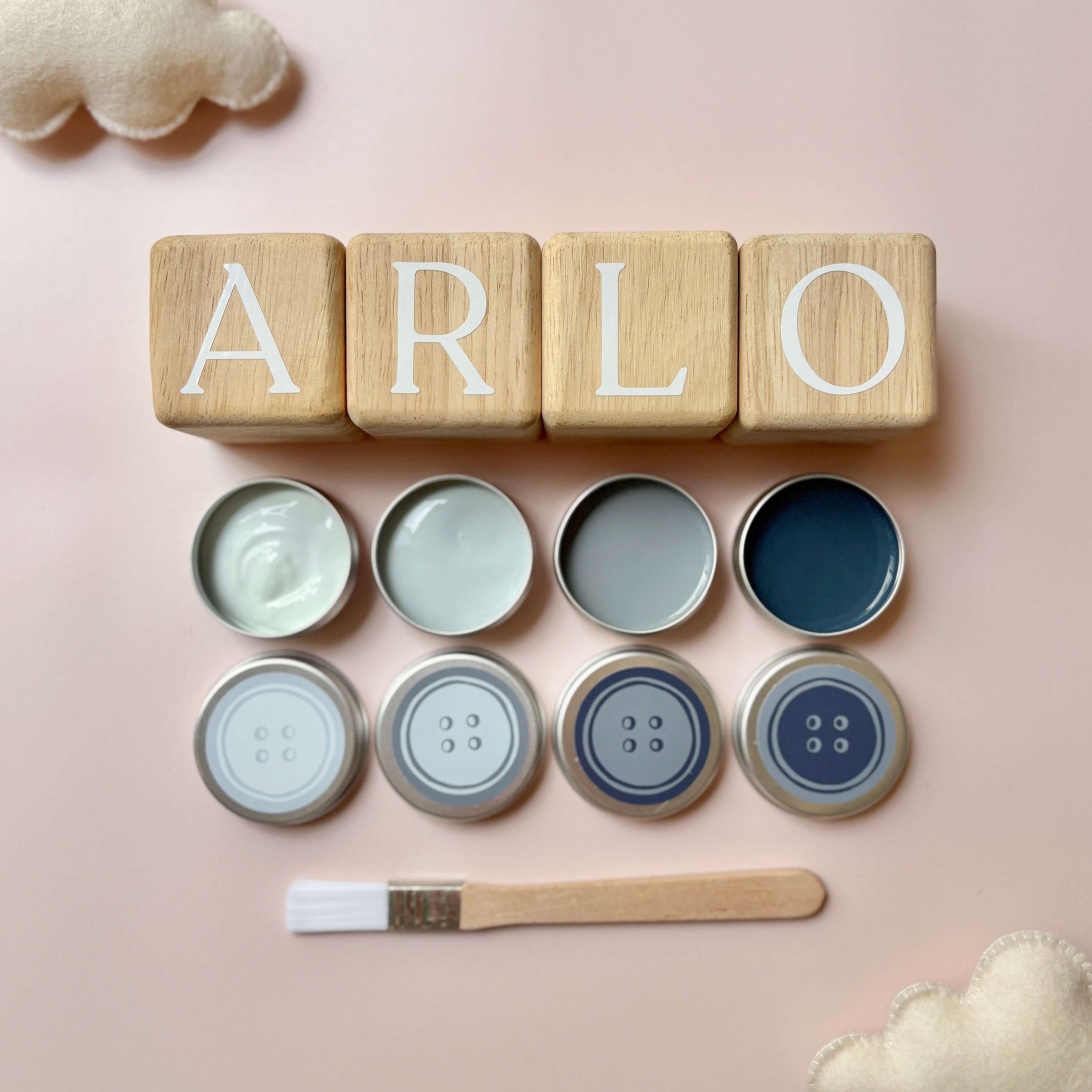 baby name blocks do it yourself kit with paint and paintbrush included