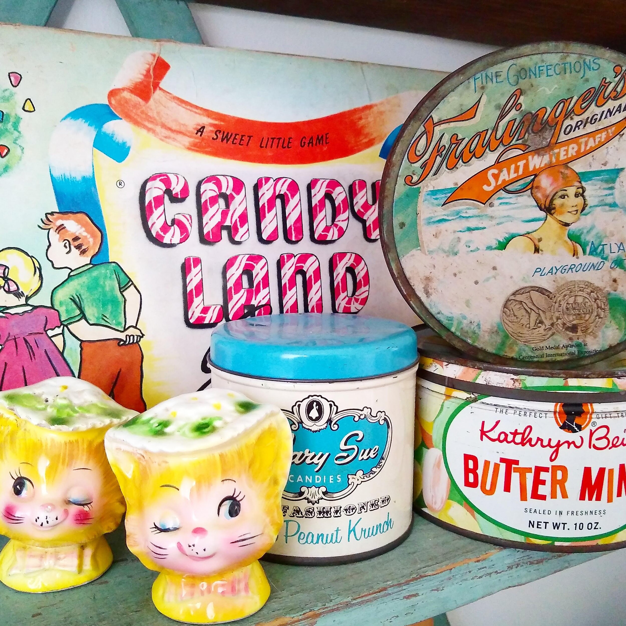 Vintage Candy Tin Display