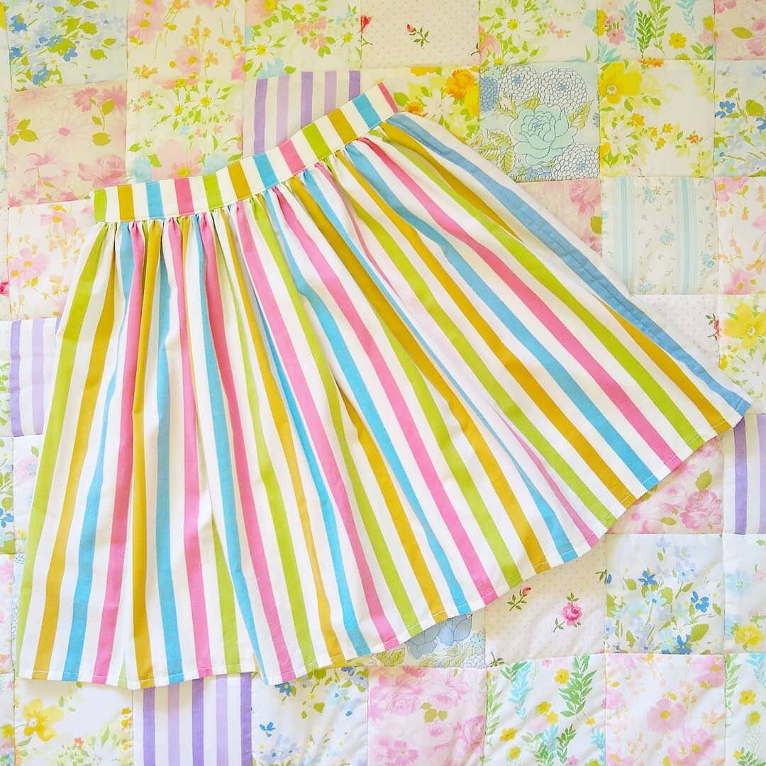 Striped Vintage Sheet Skirt