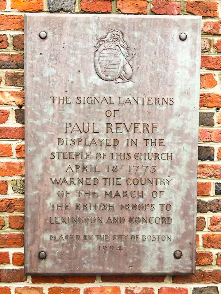 Paul revere freedom trail plaque