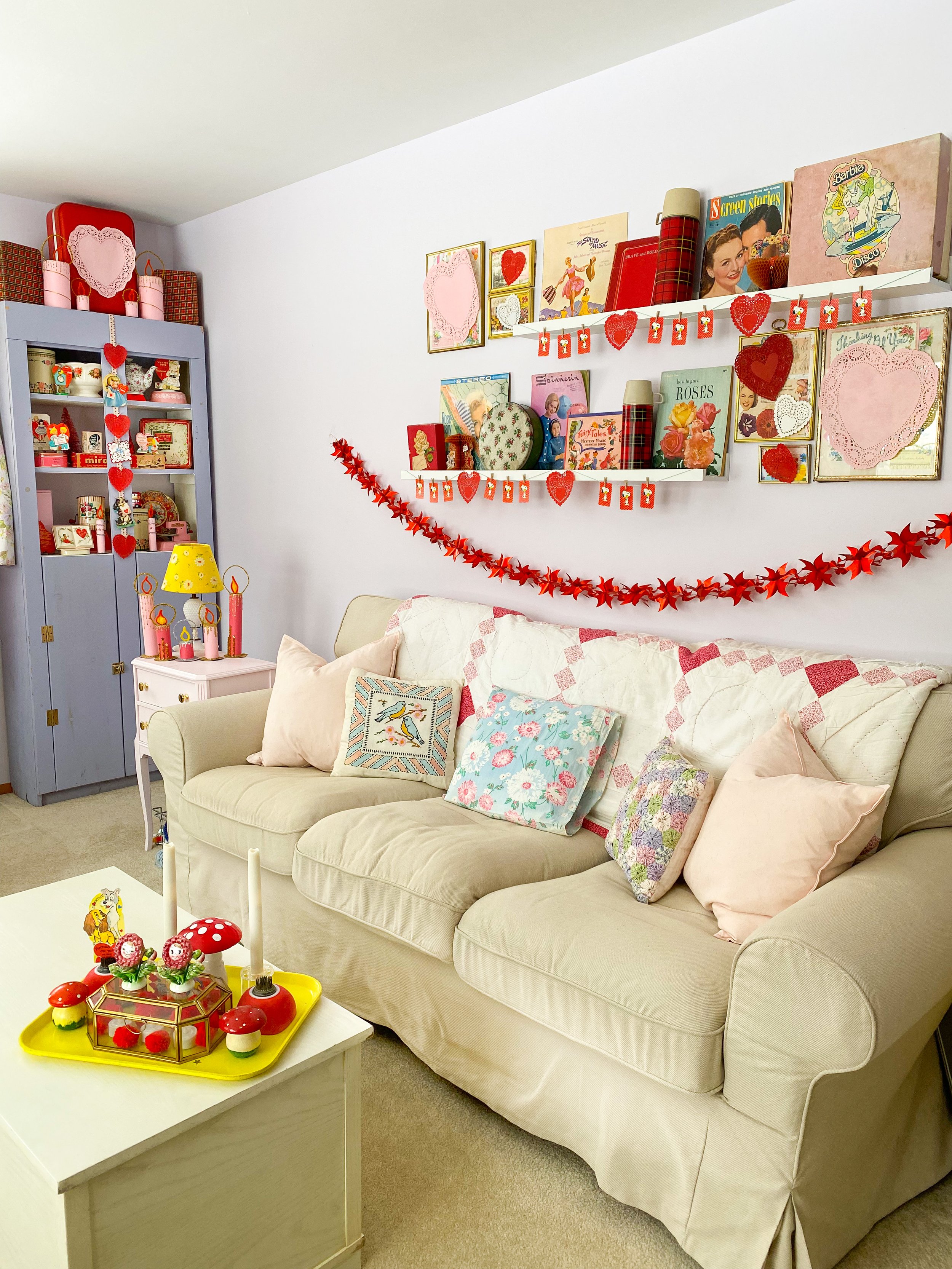 Valentine's Day living room decor