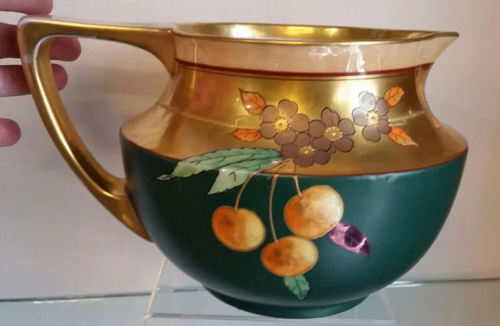 Gorgeous Pickard JPL Cherries Hand Painted Pitcher — Sir Richards