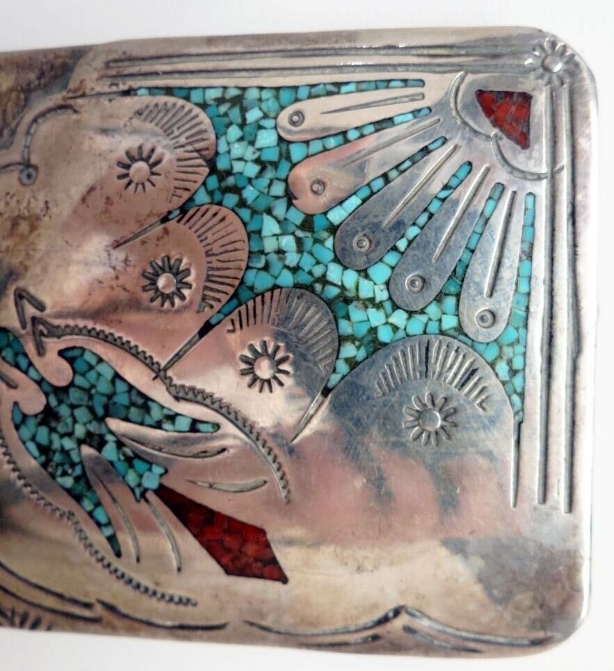 Emerson Kinzel Navajo, Native American, Sterling, Turquoise, Large Buffalo  Buckle — Sir Richards Antiques & Fine Art Center