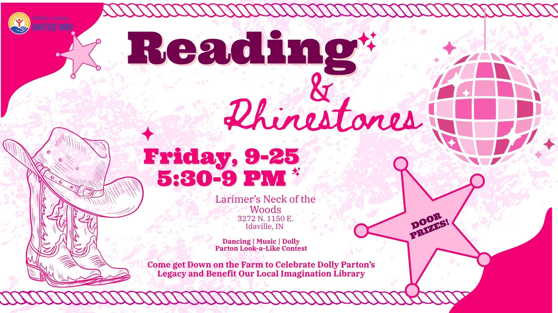 Reading & Rhinestones: White County United Way Fundraiser for Dolly's Imagination Library