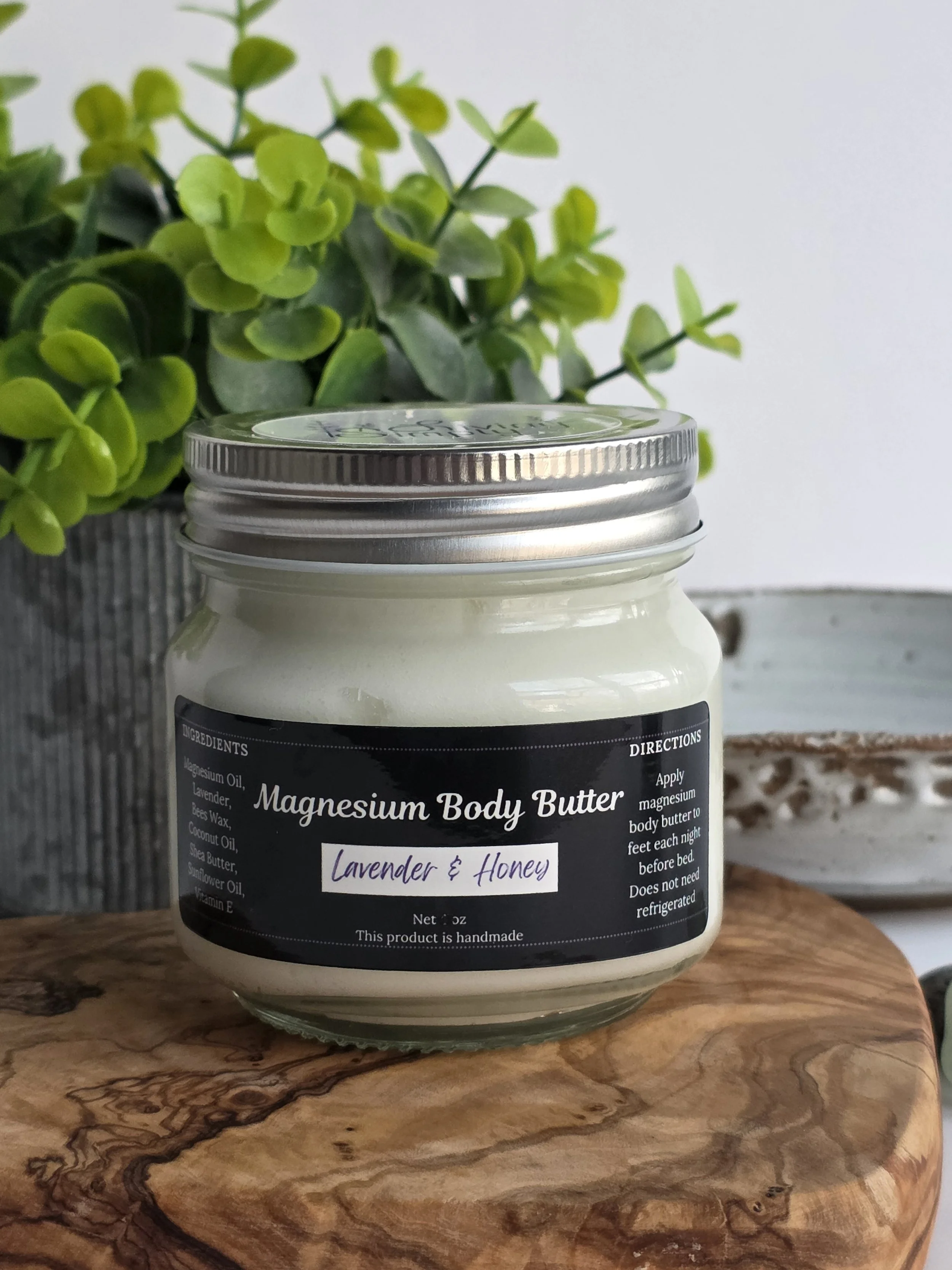 8oz Magnesium Body Butter | Lavender & Honey