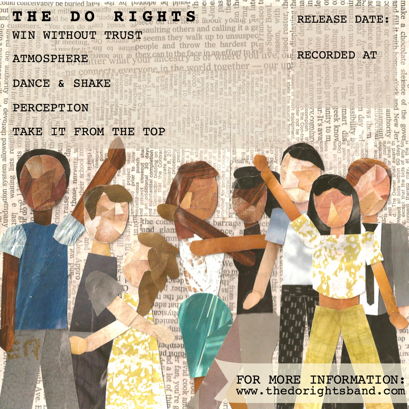 The Do Rights EP Cover (back), Commission, 2015
Magazine paper and newspaper, 5x5in