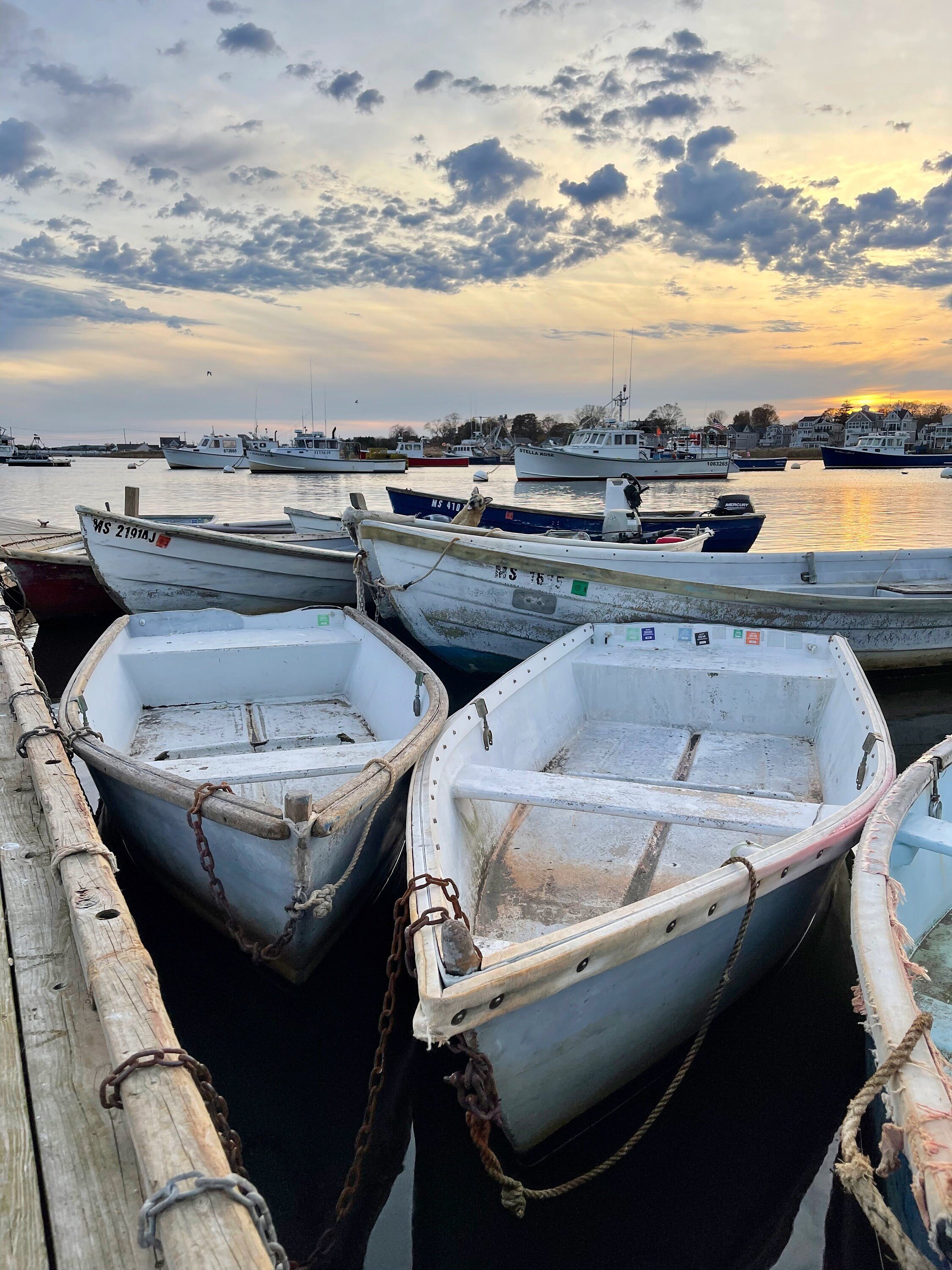 Row boat photograph // Marshfield MA // Green Harbor // Nautical Photography // Dinghy Photo // Beach Cottage Decor // Row Boat
