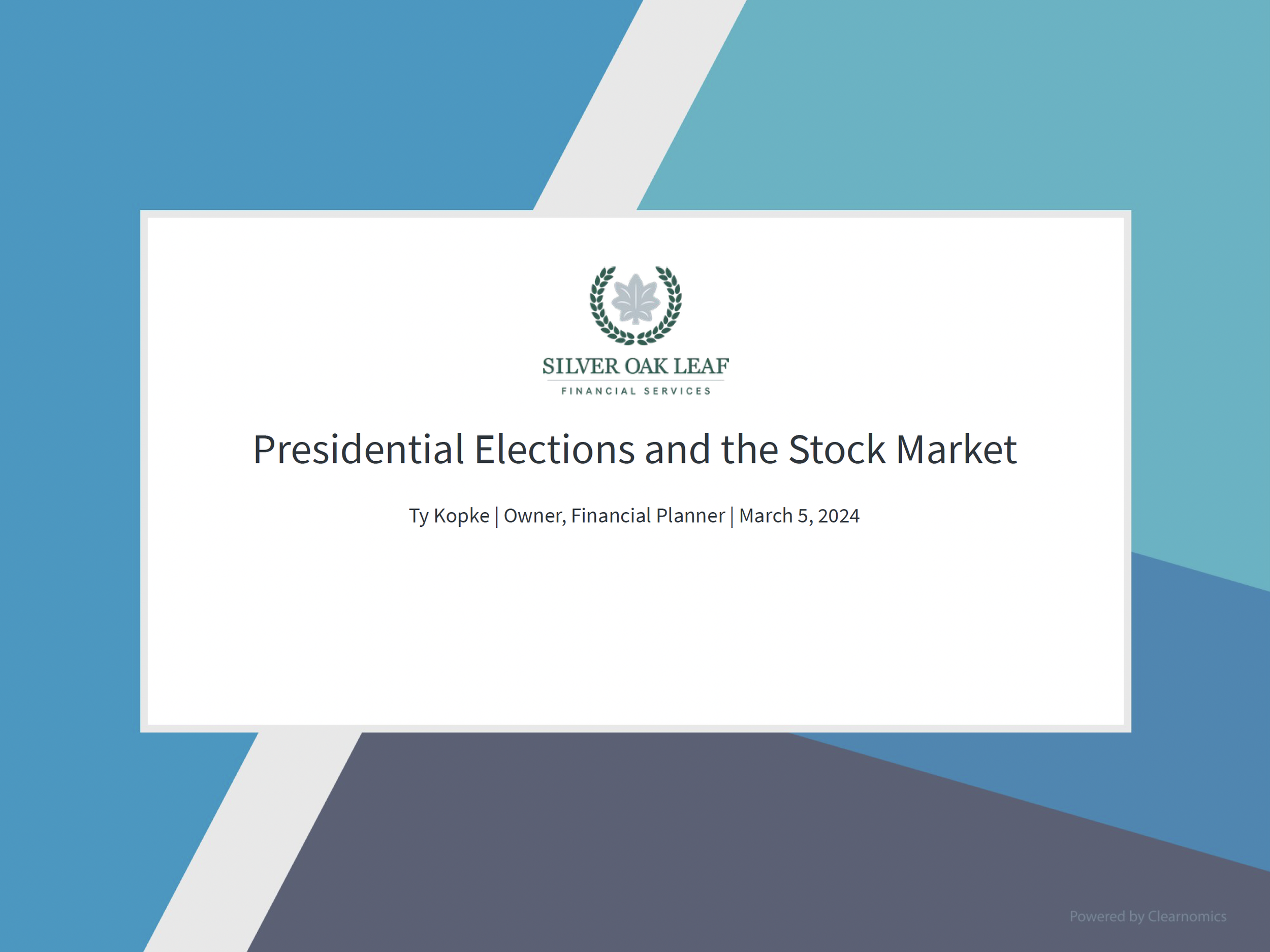 Presidential Elections &amp; the Stock Market