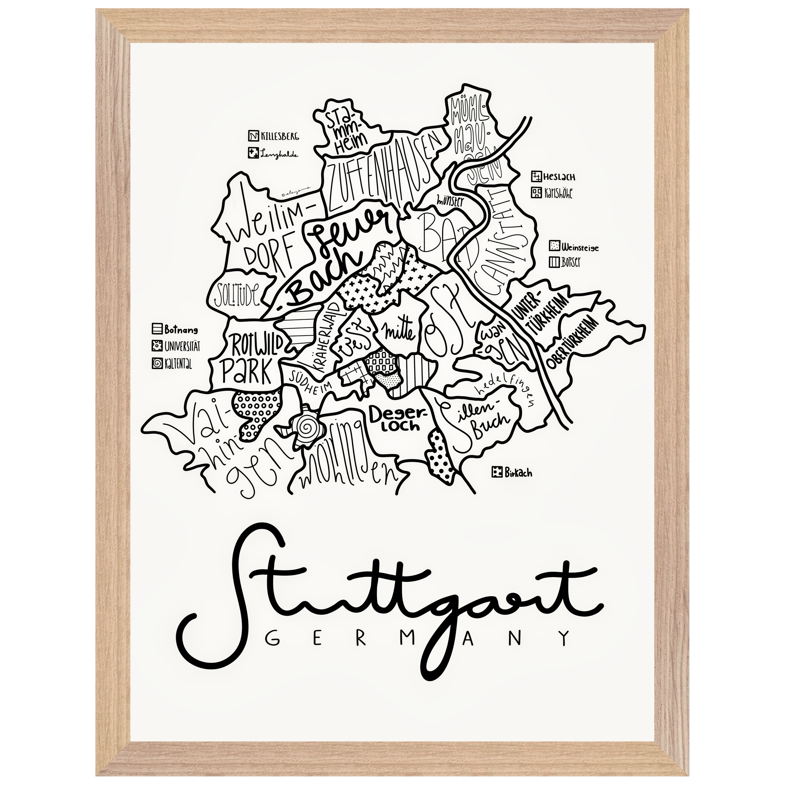 Stuttgart Illustrated Map